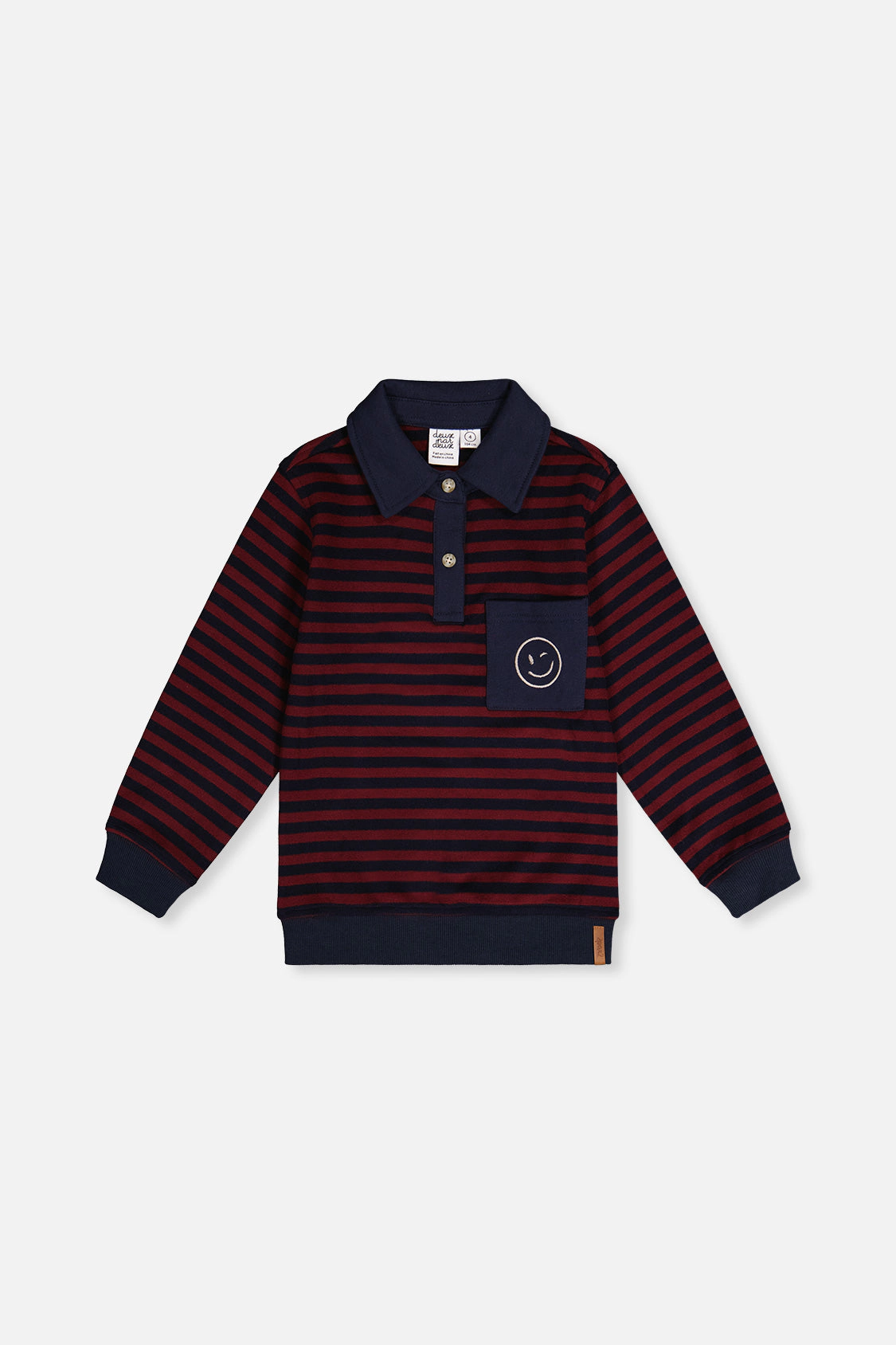 Deux par Boys Striped Brushed Jersey Top