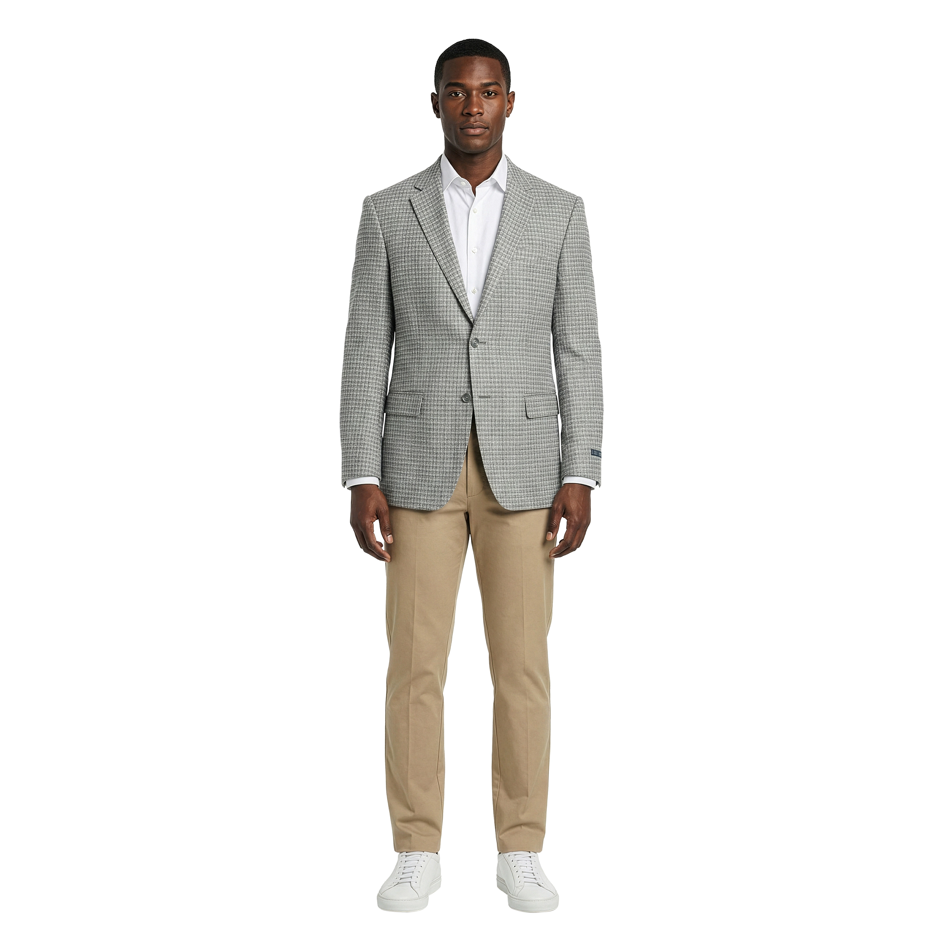 ZeGarie Men's Regular Fit Micro Textured Windowpane Sport Coat