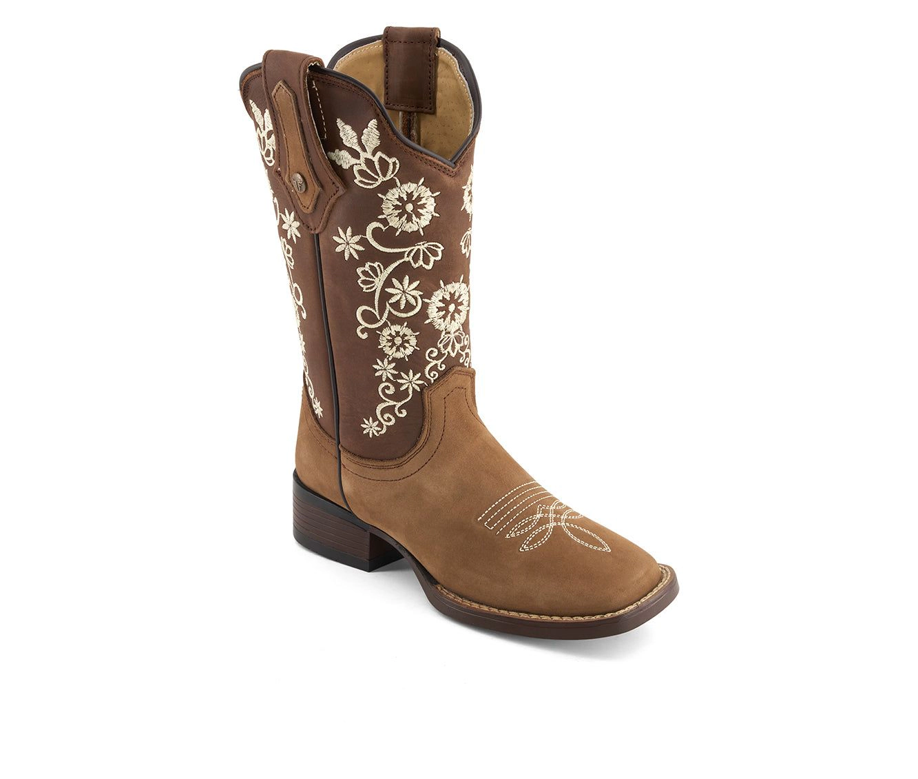 Forastero Womens Authentic Leather Floral Embroidery Western Boots