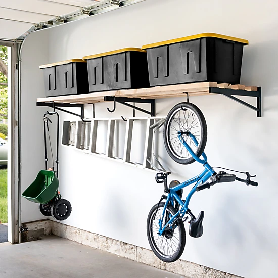 StoreYour 2' x 8' DIY Wall Shelf Brackets, Heavy Duty Garage Wall Shelf