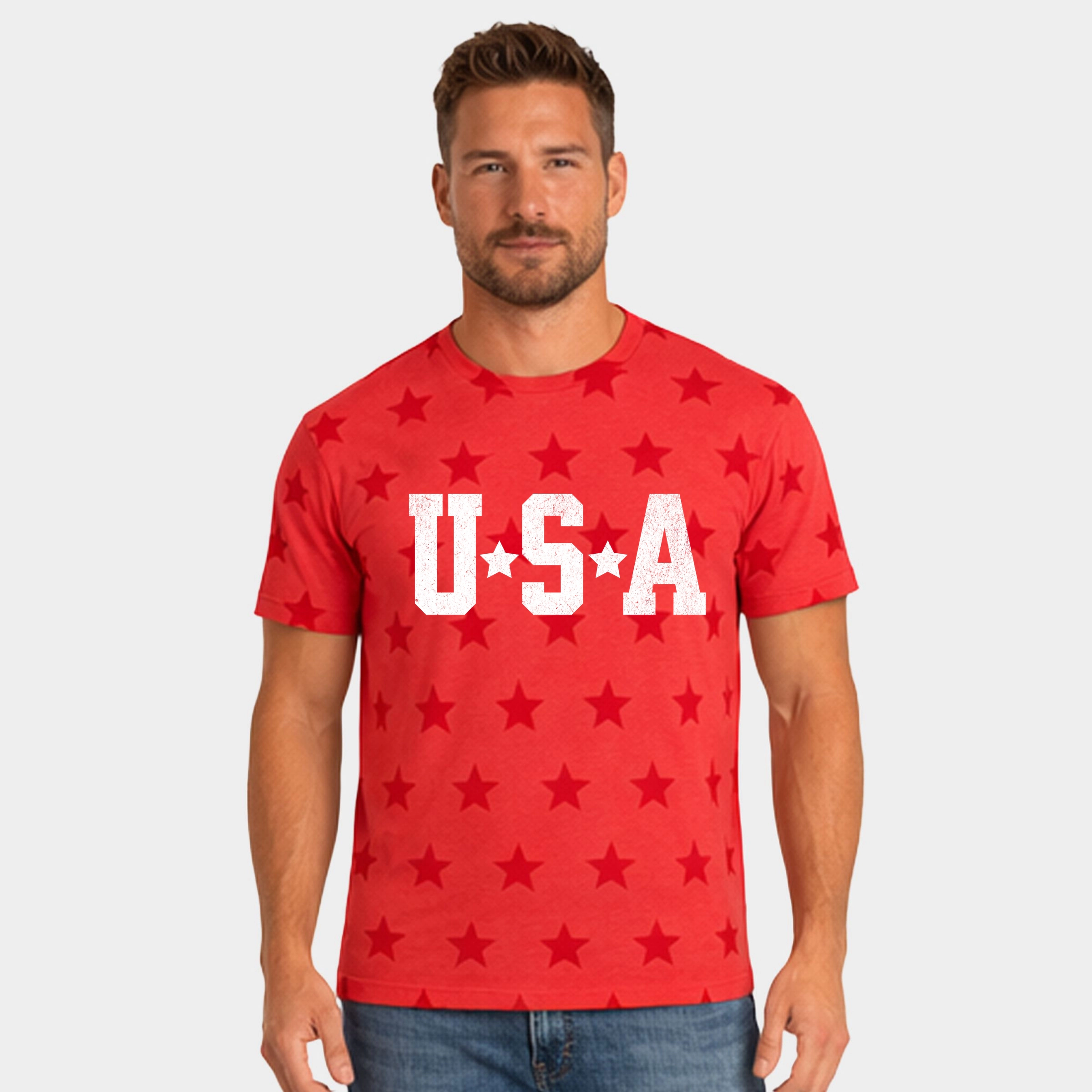 Simply Sage Market - USA Stars Men's Short Sleeve Star Tee
