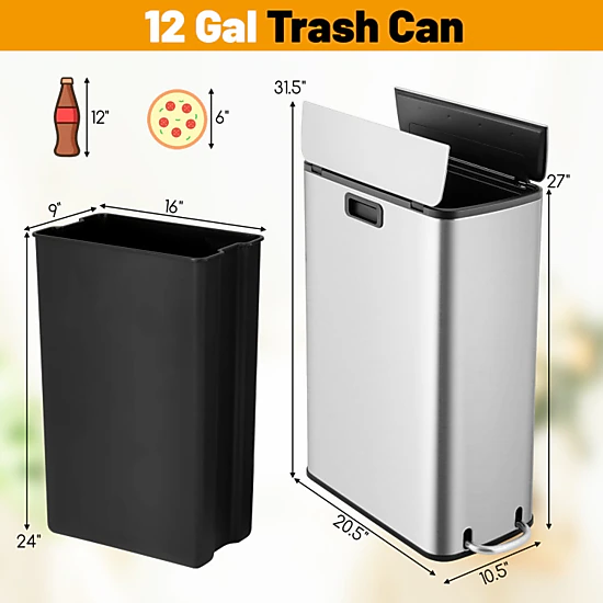 Hivvago Soft-Closing Kitchen Waste Bin