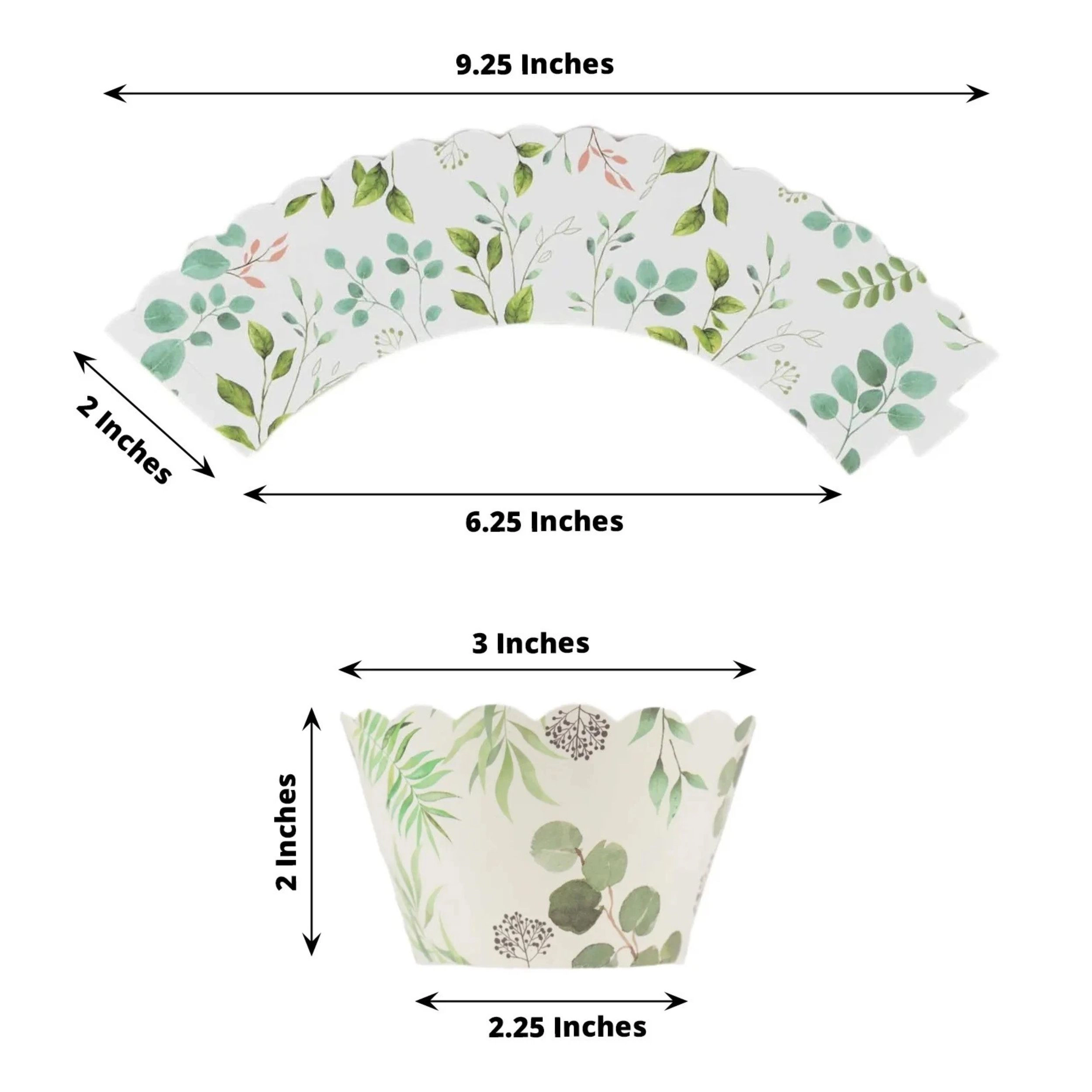 Home Collection Pack of 25 Eucalyptus Print Cupcake Wrappers