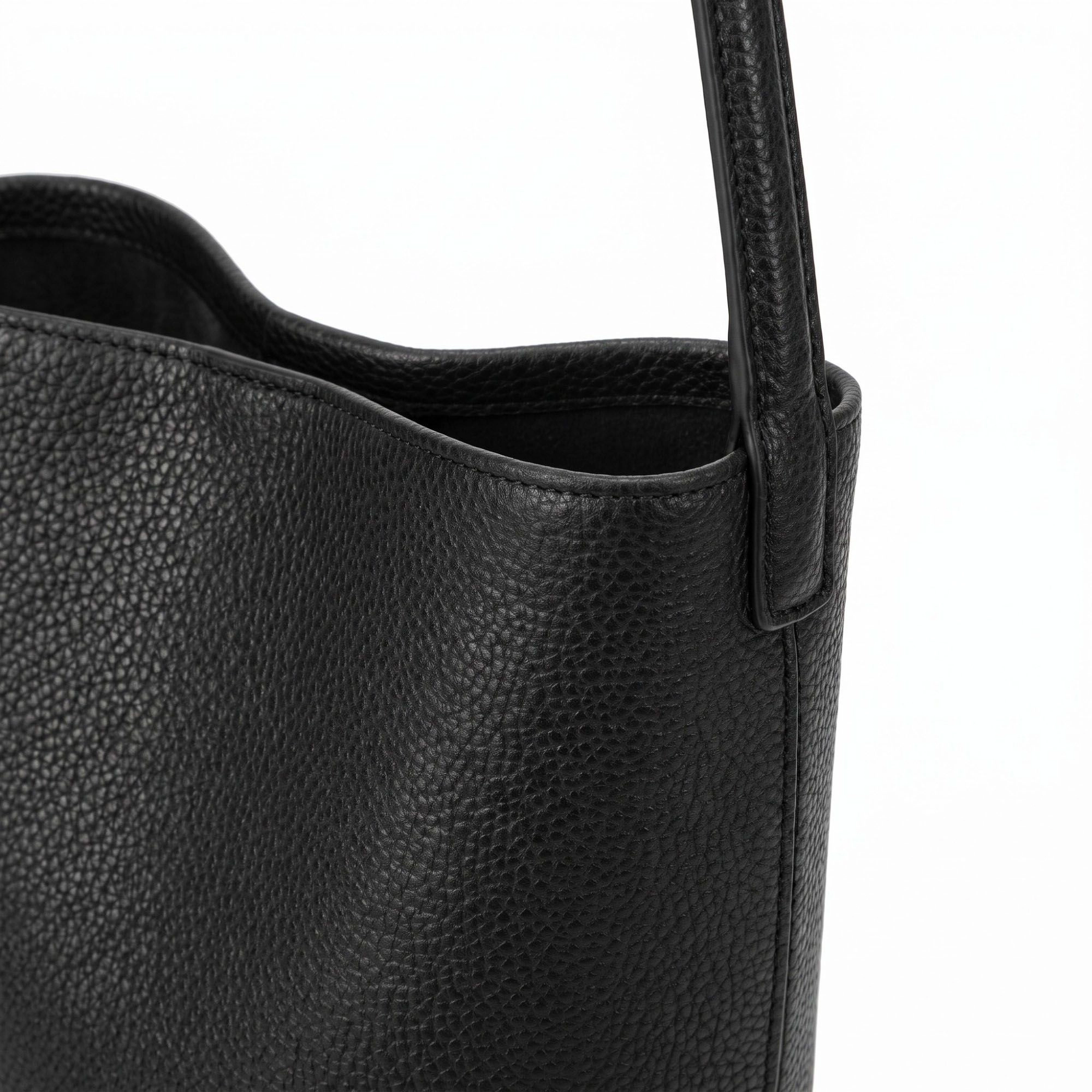 Alilang Women's Textured Bucket Shoulder Bag with Long Strap and Soft Structured Silhouette 8.5x6.7x2.5in