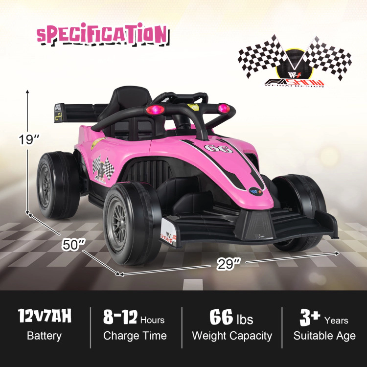 Hivvago 12V Kids Ride on Electric Formula Racing Car with Remote Control