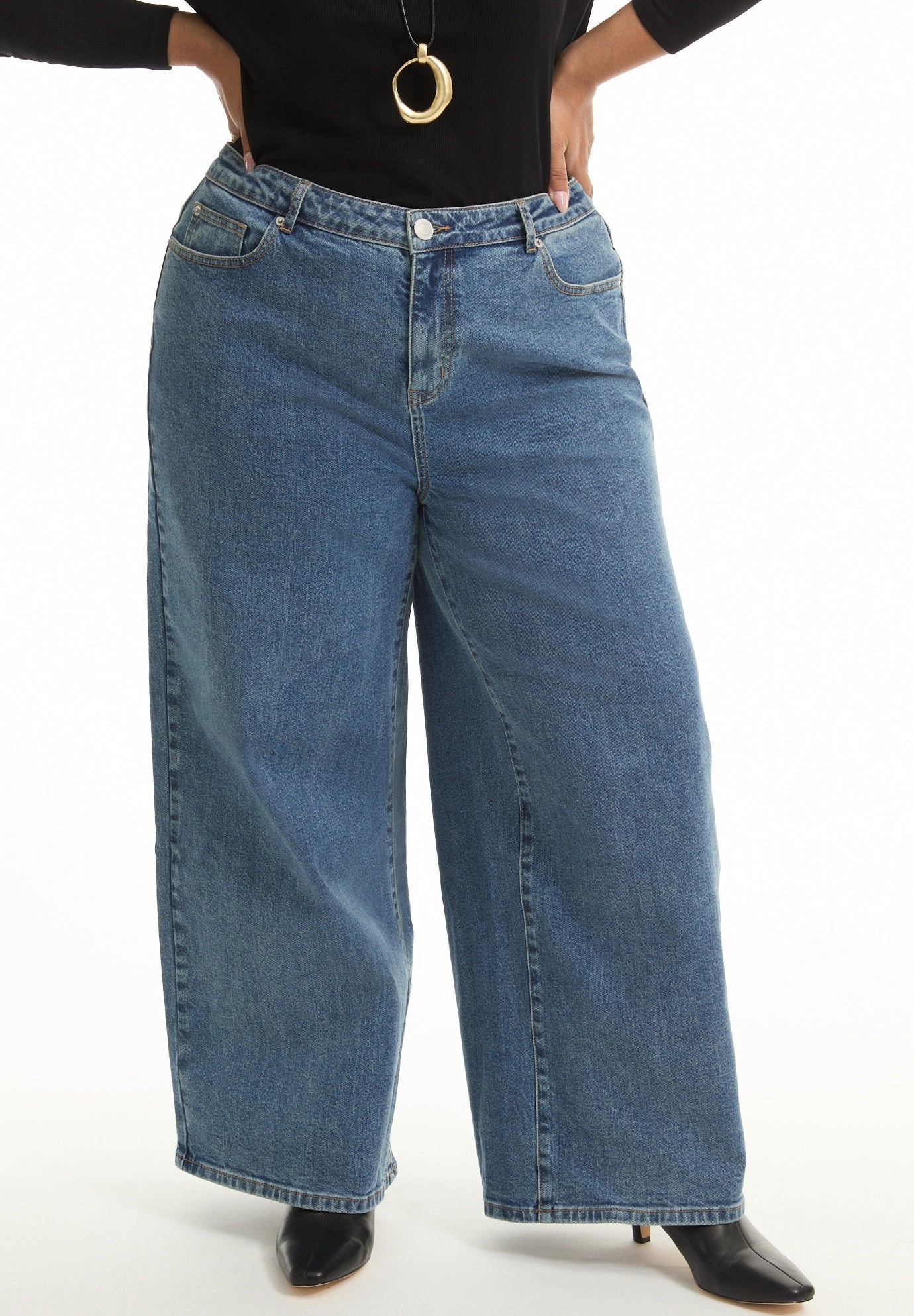 June & Vie Women's Plus Curvie-Fit High-Rise Jeans
