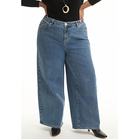 June & Vie Women's Plus Size Curvie-Fit High-Rise Jeans
