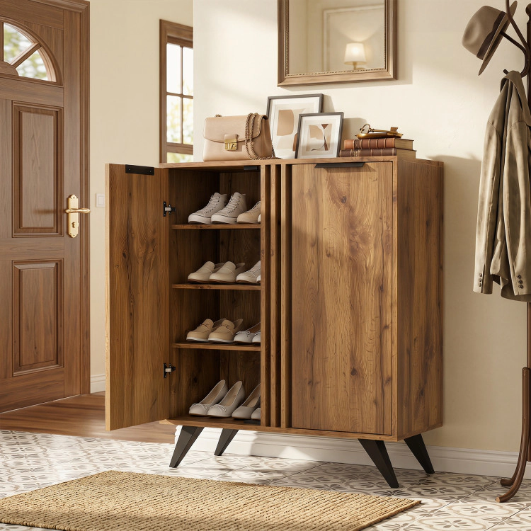 Hivvago 4-Tier Modern Freestanding Hidden Shoe Cabinet with 2 Doors