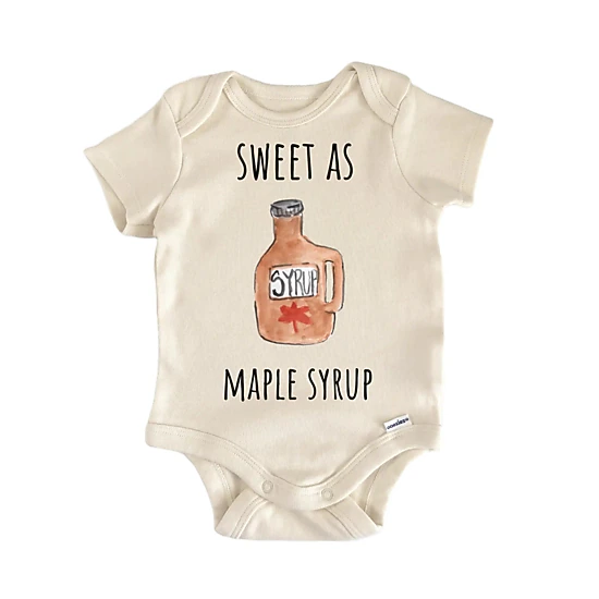 NOFO VIBES Unisex Maple Syrup Sweet Canada Maple Leaf Brunch Breakfast Infant Gift Baby Bodysuit