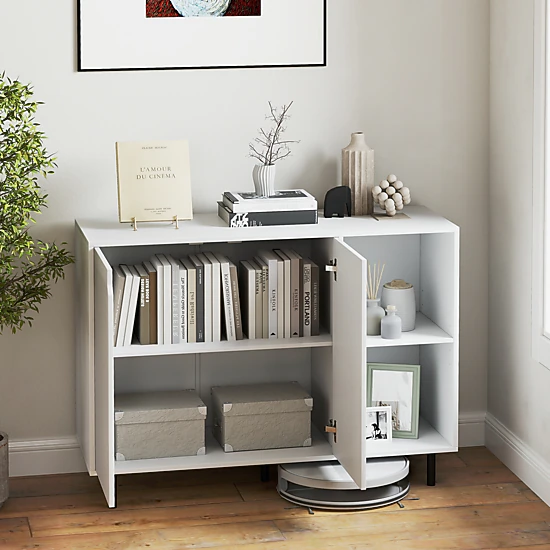 LJG 42 Inch Sideboard Buffet Cabinet Kitchen with Adjustable Shelves