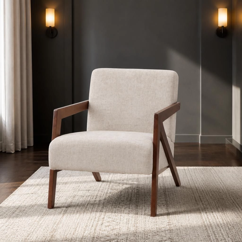 GOODSILO Compact Upholstered Chenille Accent Chair