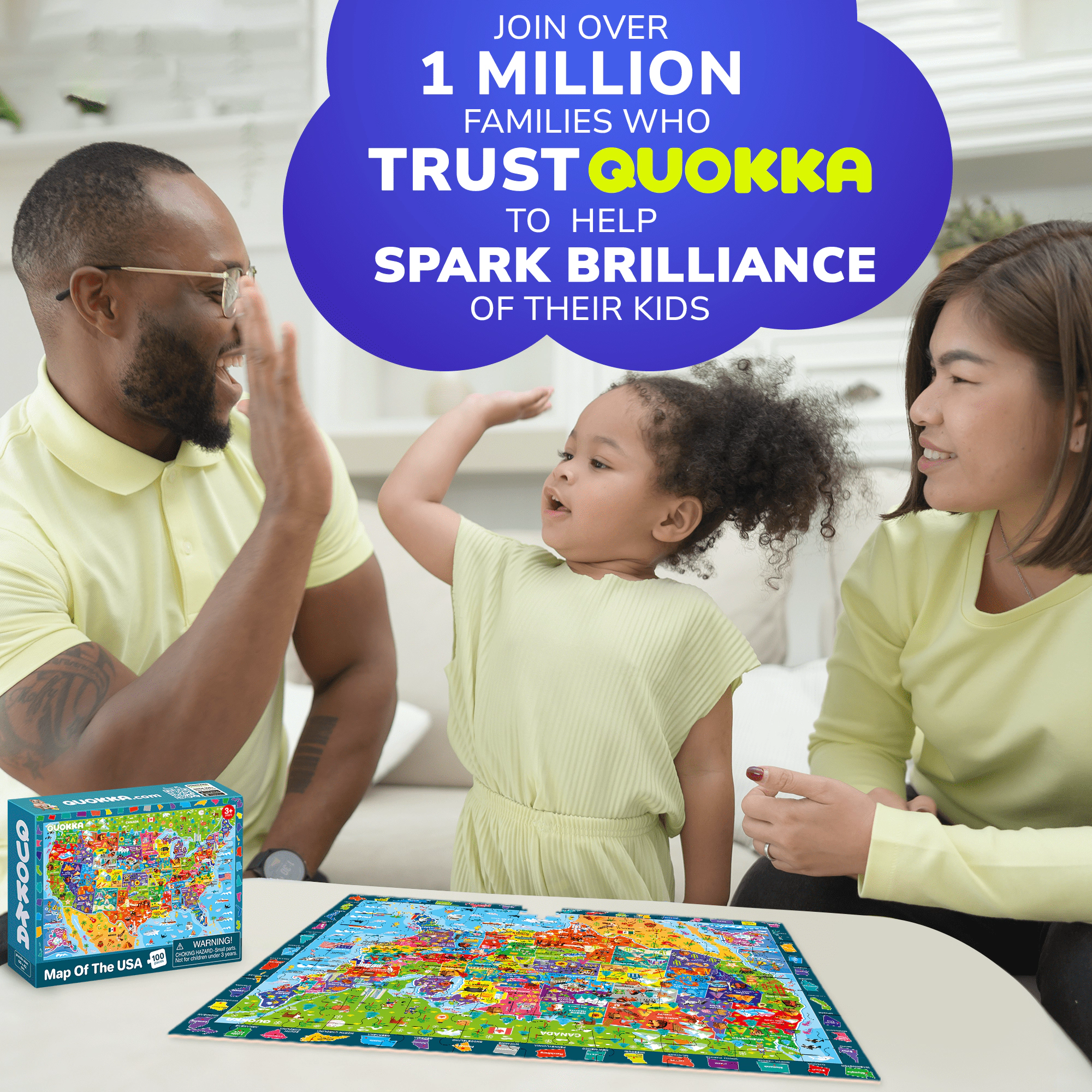 QUOKKA Educational Puzzle Set, USA Map, World Map & Solar System Jigsaw Puzzles, 100, 300 500 Piece, Ages 4+