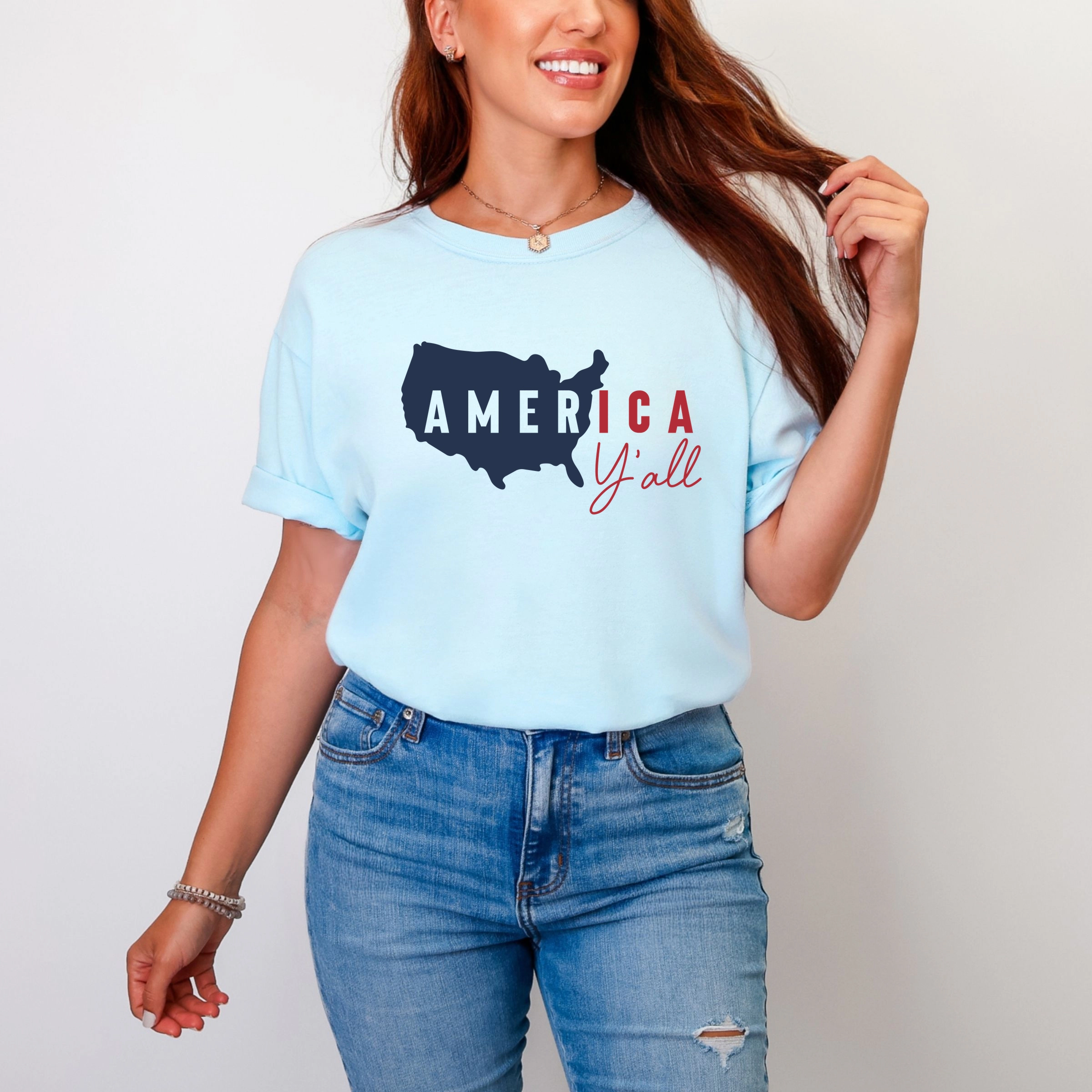 Simply Sage Market - America Ya'll Women's Garment Dyed Graphic T-Shirt