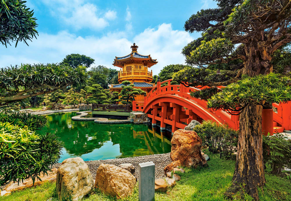CASTORLAND 1000 Piece Jigsaw Puzzles, Nan Lian Garden, Hongkong, Chinese garden, Temple, C-104932-2