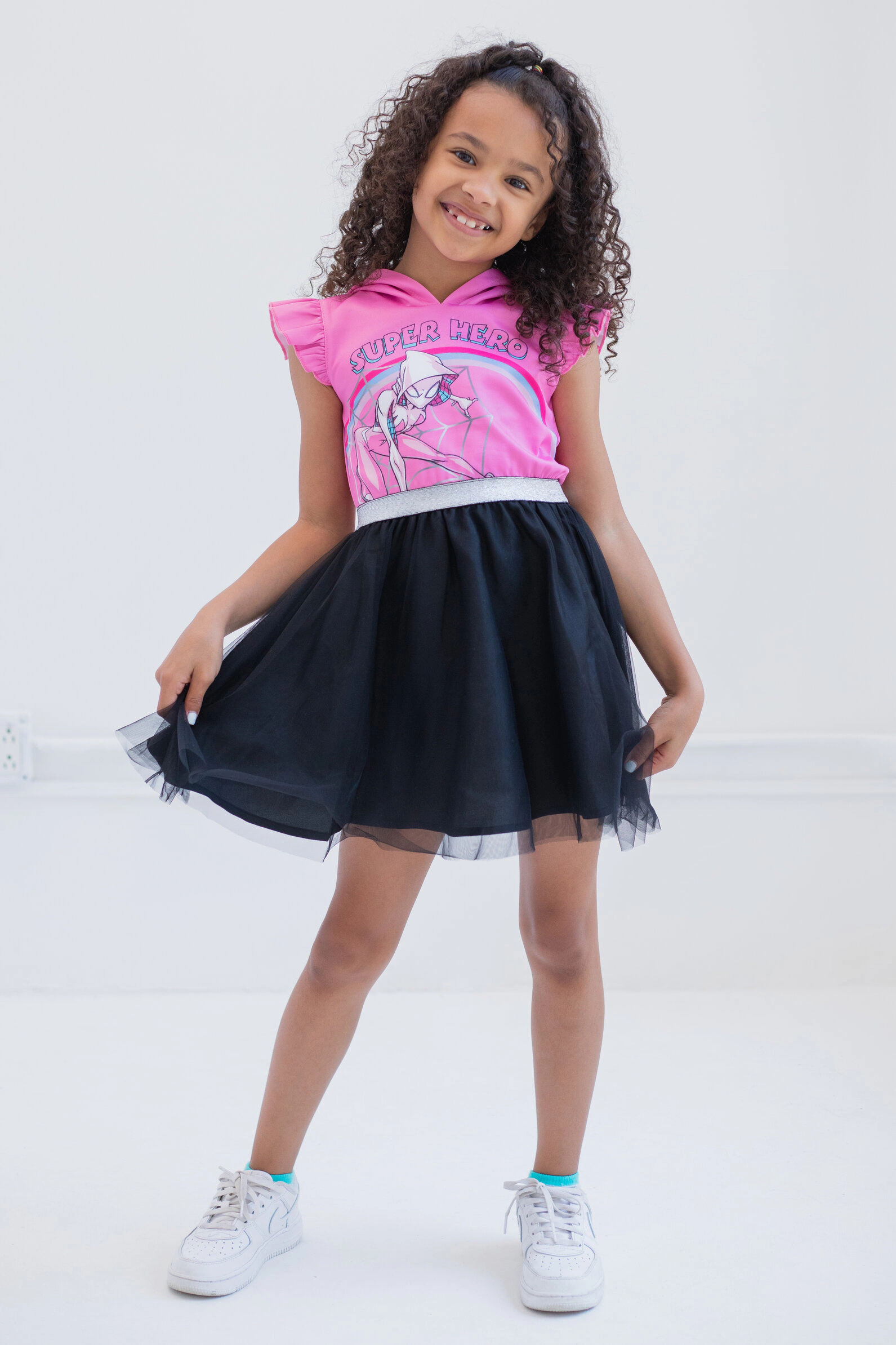 Marvel Ghost-Spider Girls' Cosplay Hooded Tutu Dress