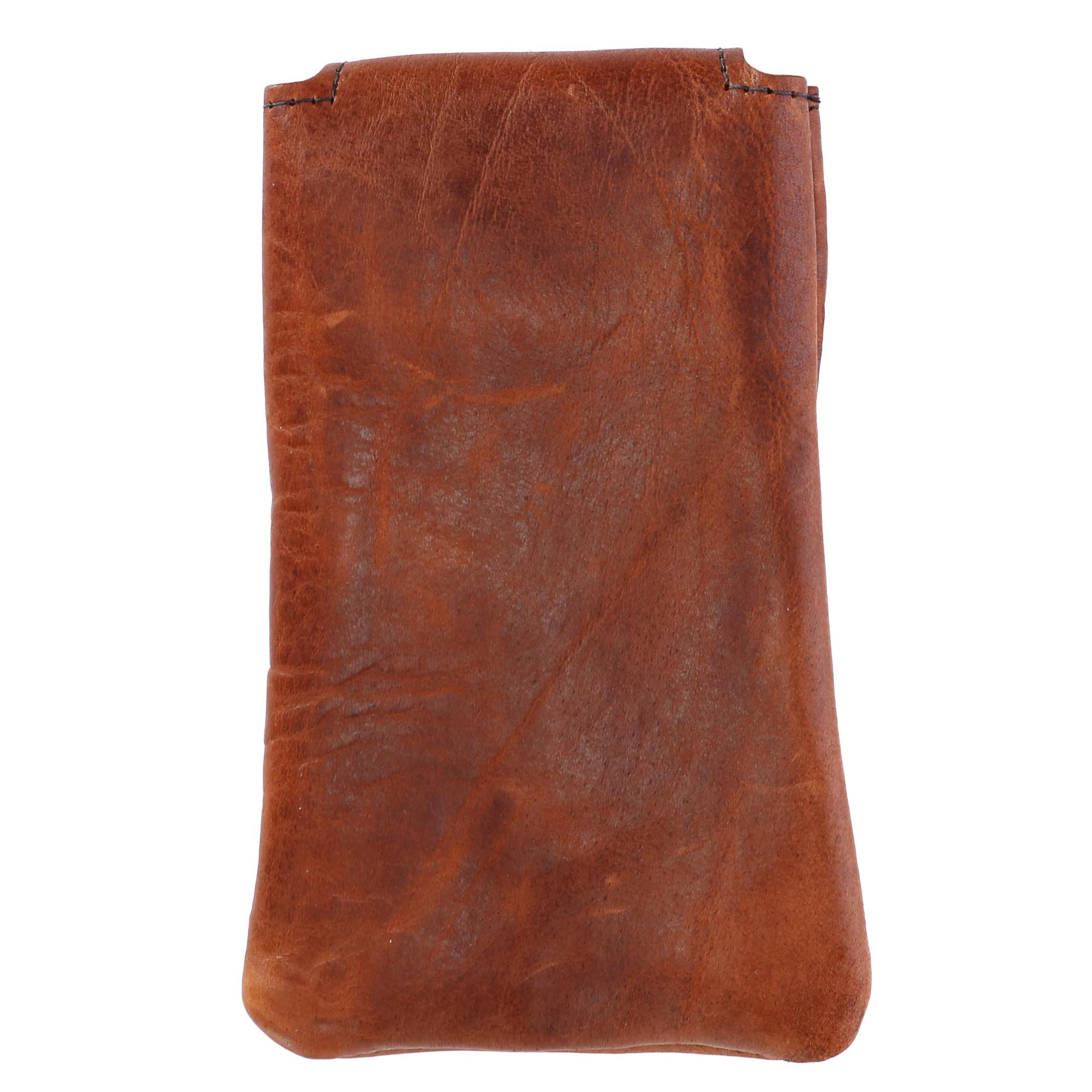 Boston Leather Textured Bison Leather Eyeglass Case