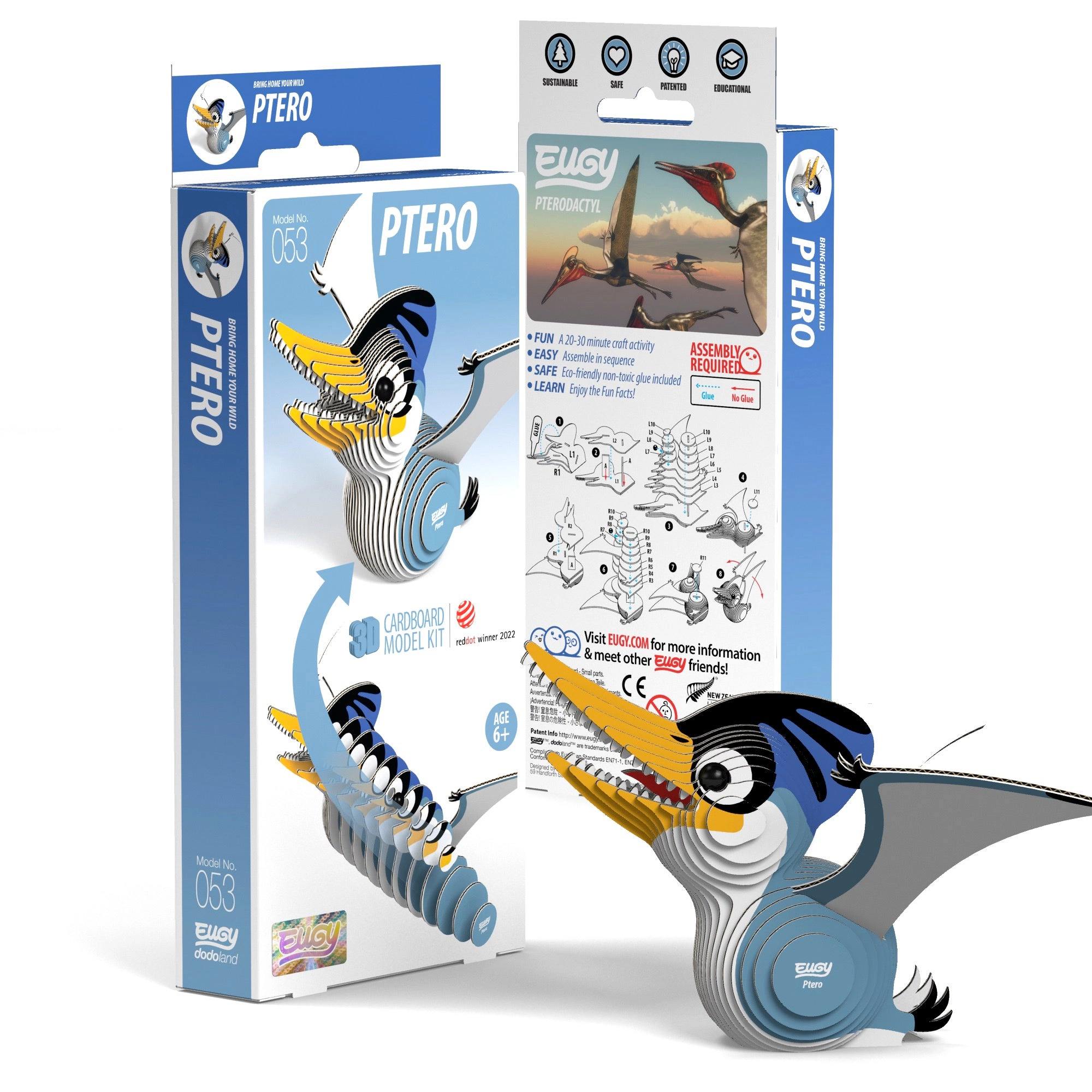 EUGY Ptero 3D Puzzle - contains 30 puzzle pieces