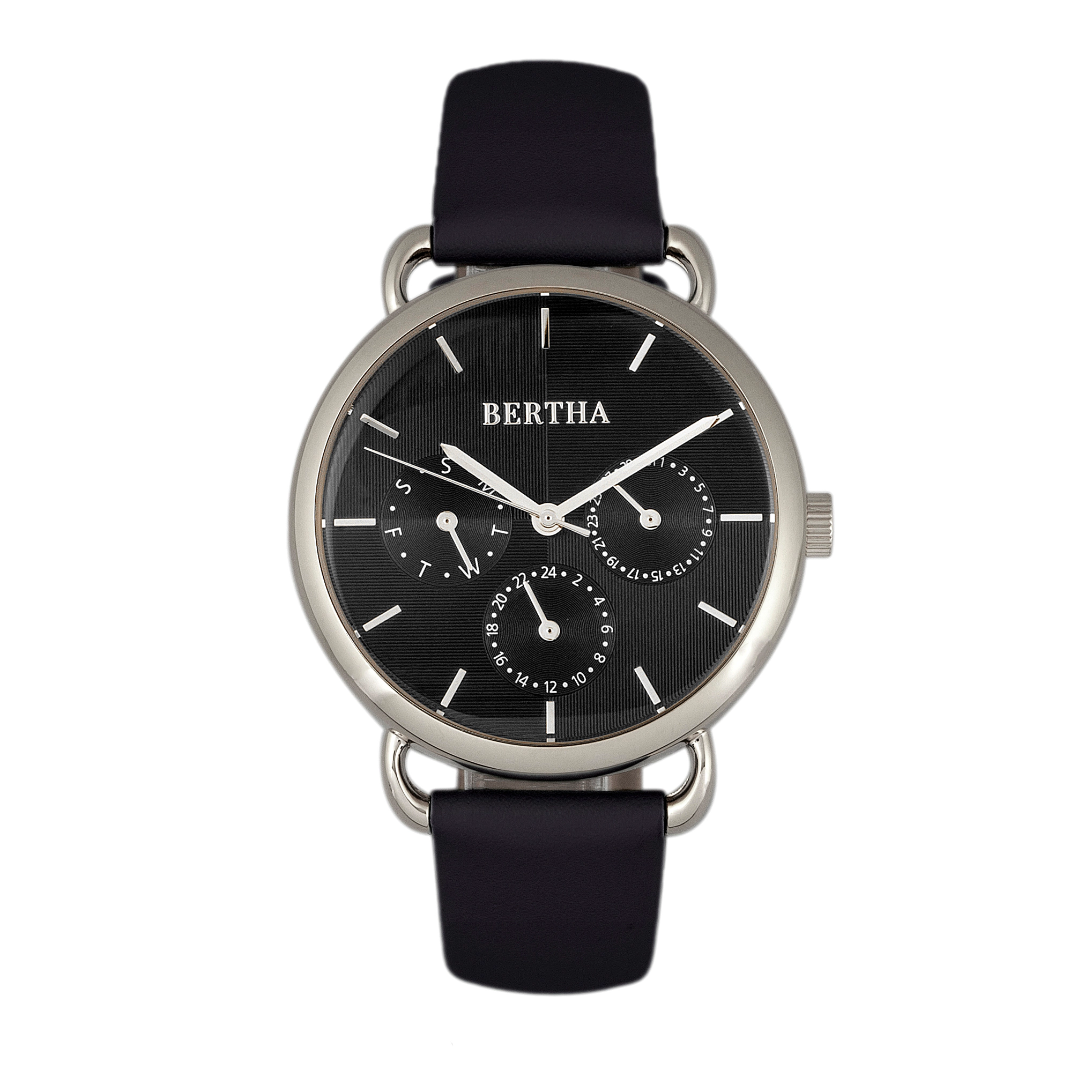Bertha Gwen Leather-Band Watch w/Day/Date