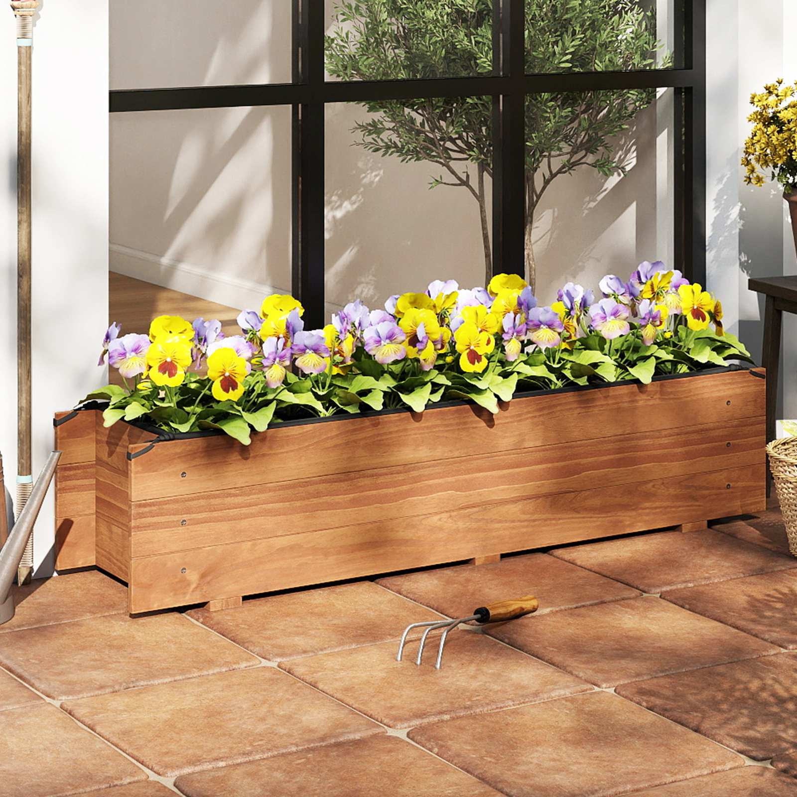 Hivvago Elevated Wooden Garden Planter Box