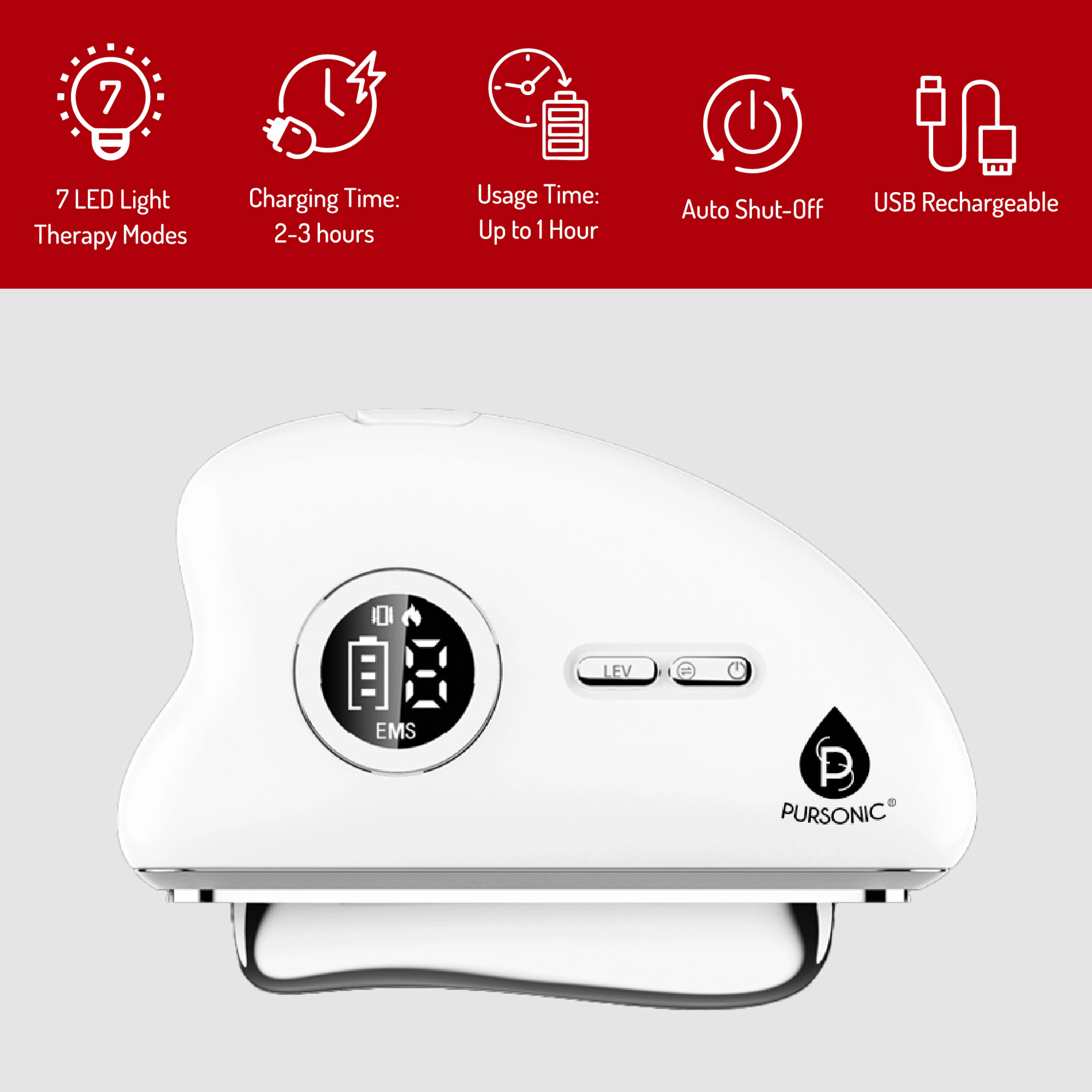 Pursonic Skincare: Complete 7-in-1 LED Light Therapy & Overnight Lip Care Collection
