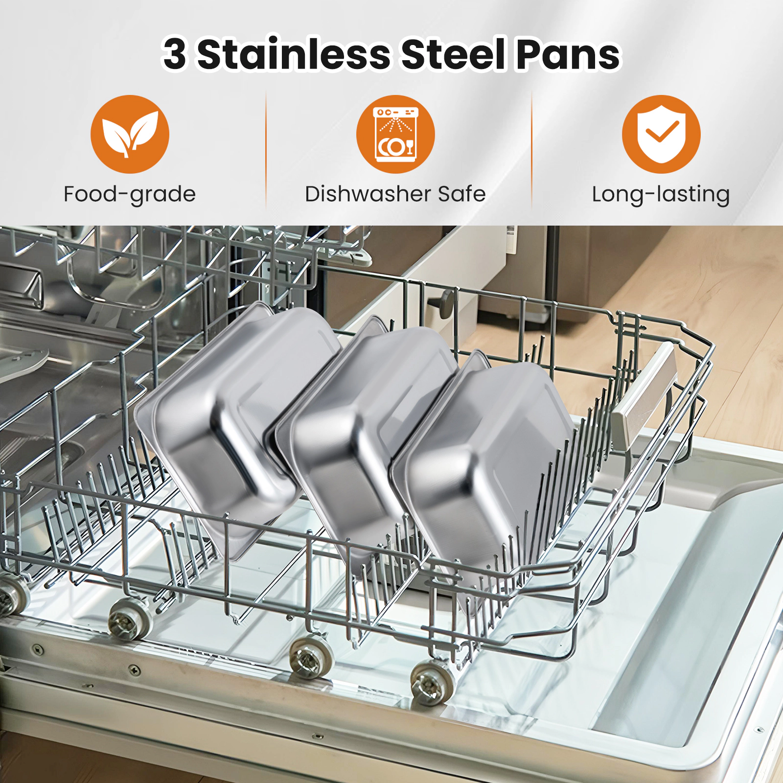 SUGIFT Electric Buffet Server Food Warmer 3 Removable Trays 104-176 F Thermostat 21 x 10 x 6-in Silver and Black