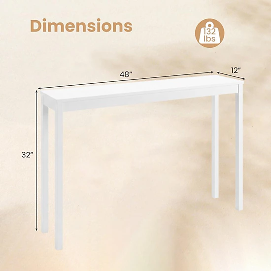 Hivvago Wooden Console Table Modern Farmhouse Sofa Table With Thickened Top
