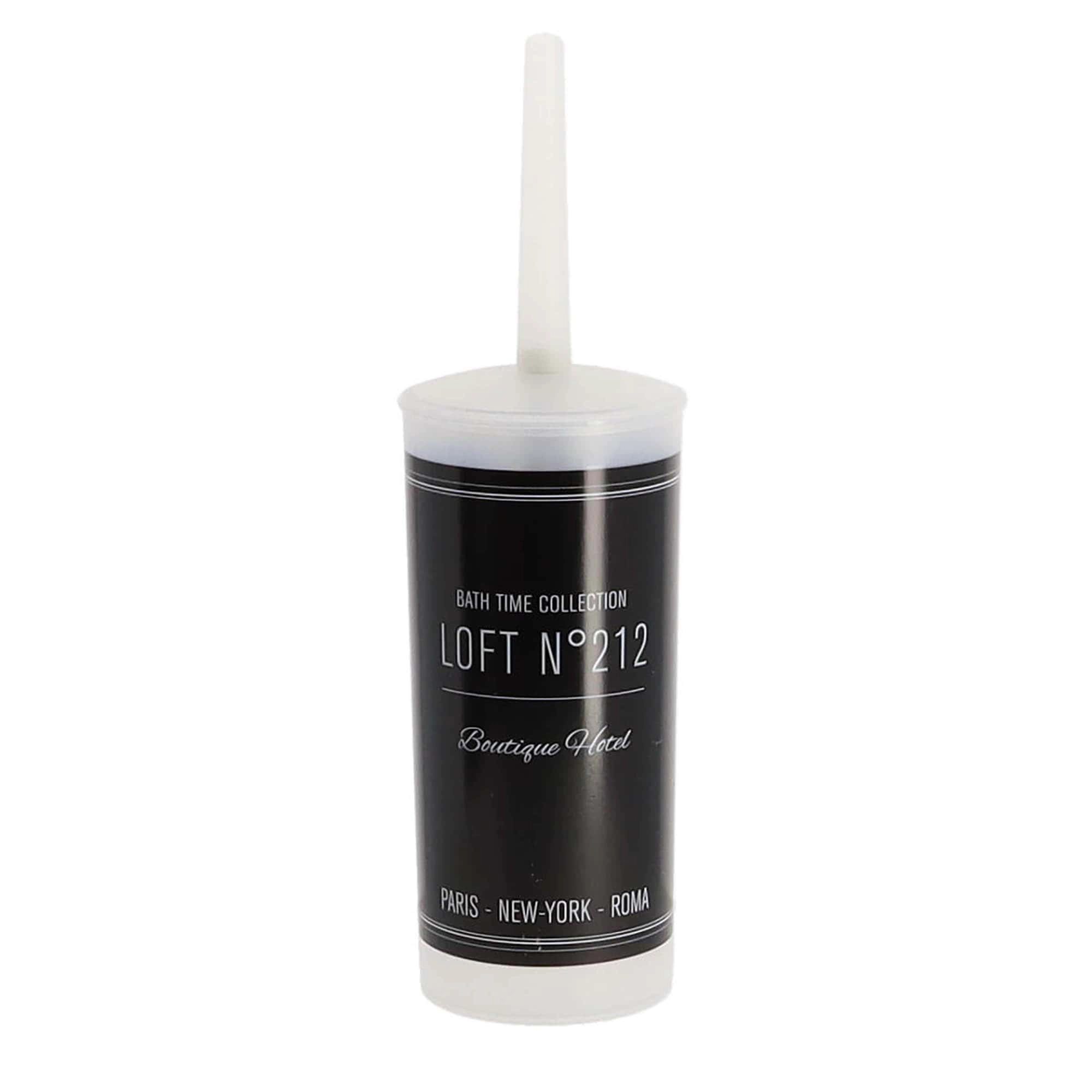Evideco French Home Goods Matte Black Polypropylene Toilet Brush and Holder Set - 2-Piece