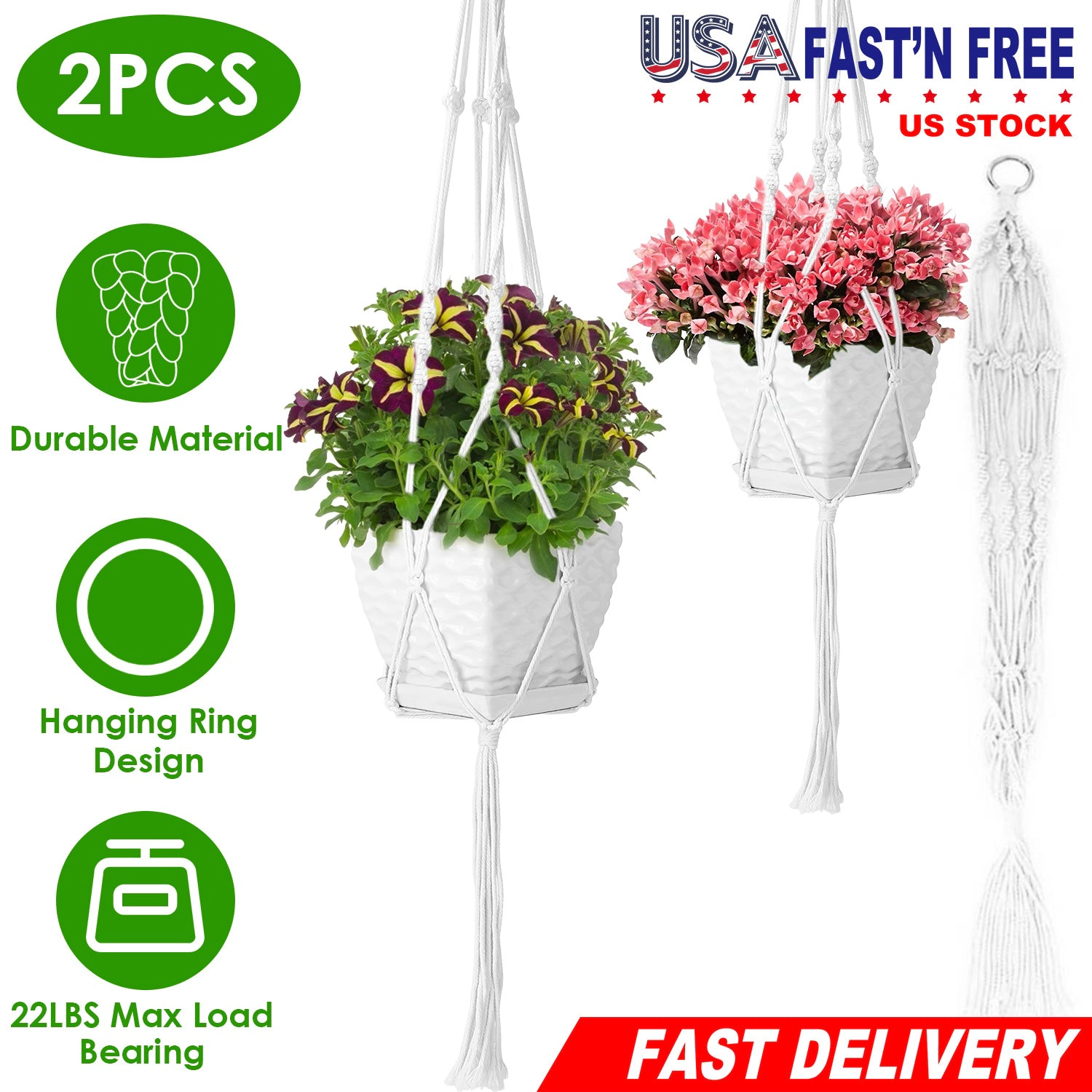 GBruno Cotton Rope Plant Hanger 2-Pack
