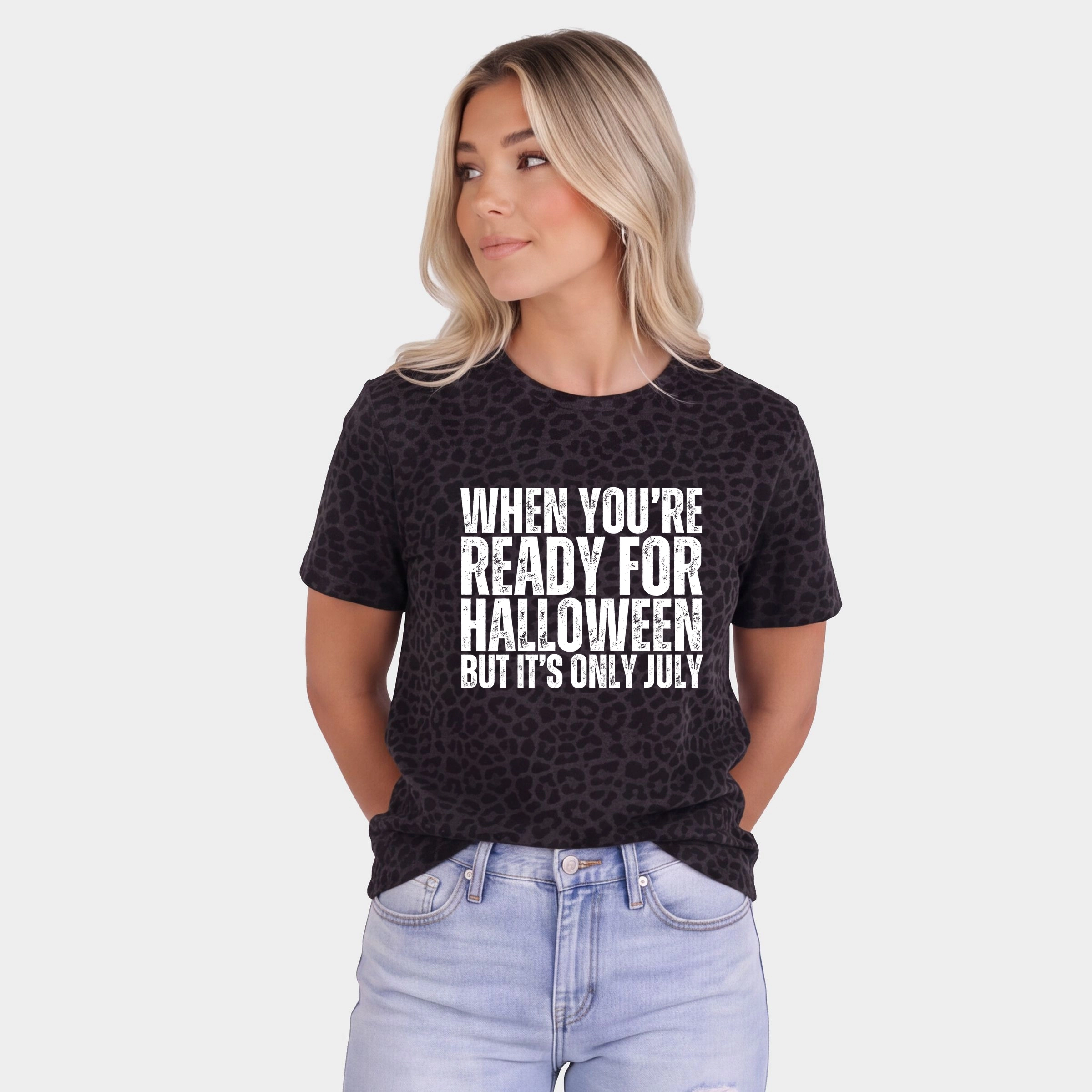 Simply Sage Market - Women's Leopard Print Tee When You're Ready For Halloween
