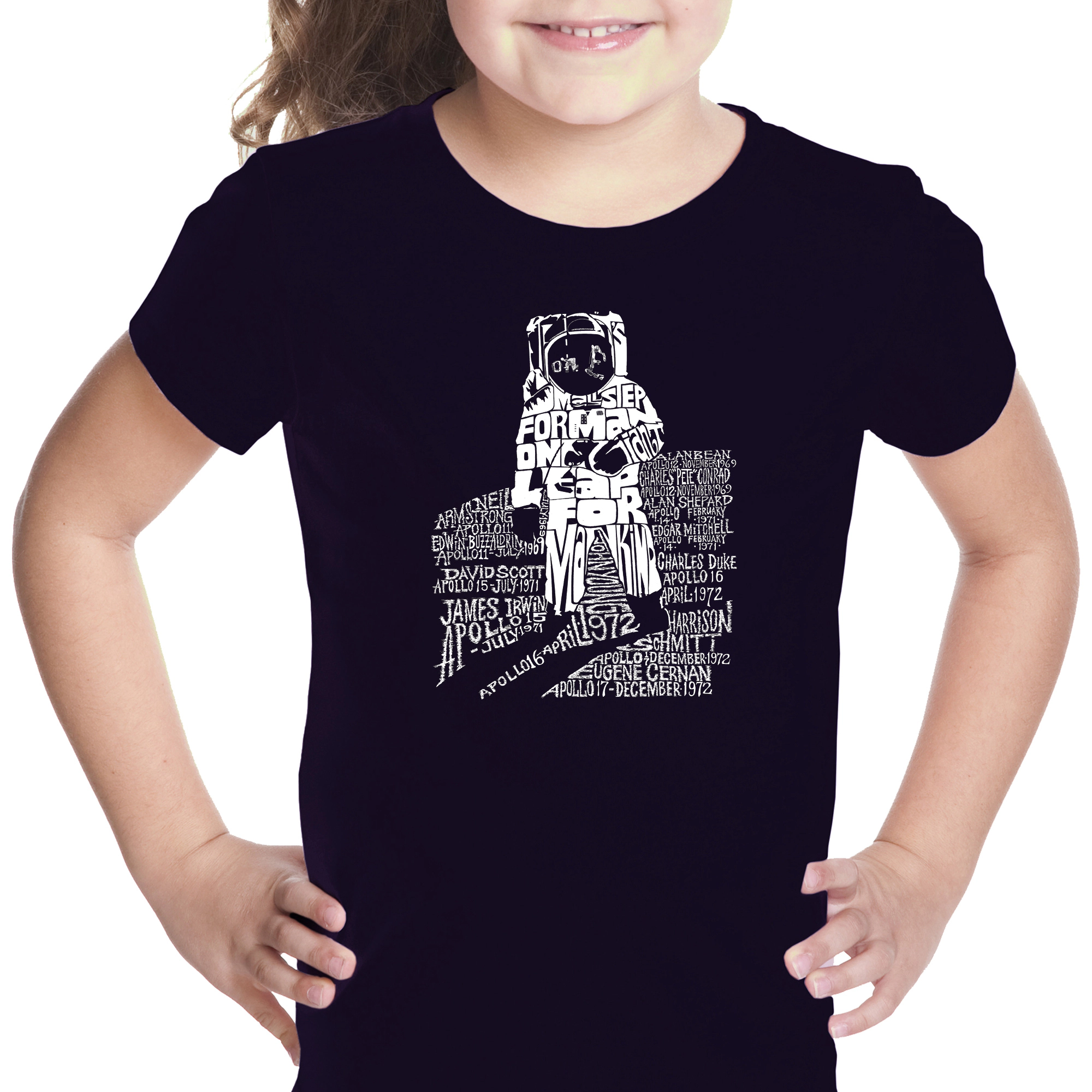 LA Pop Art Girls Word T-Shirt - Astronaut