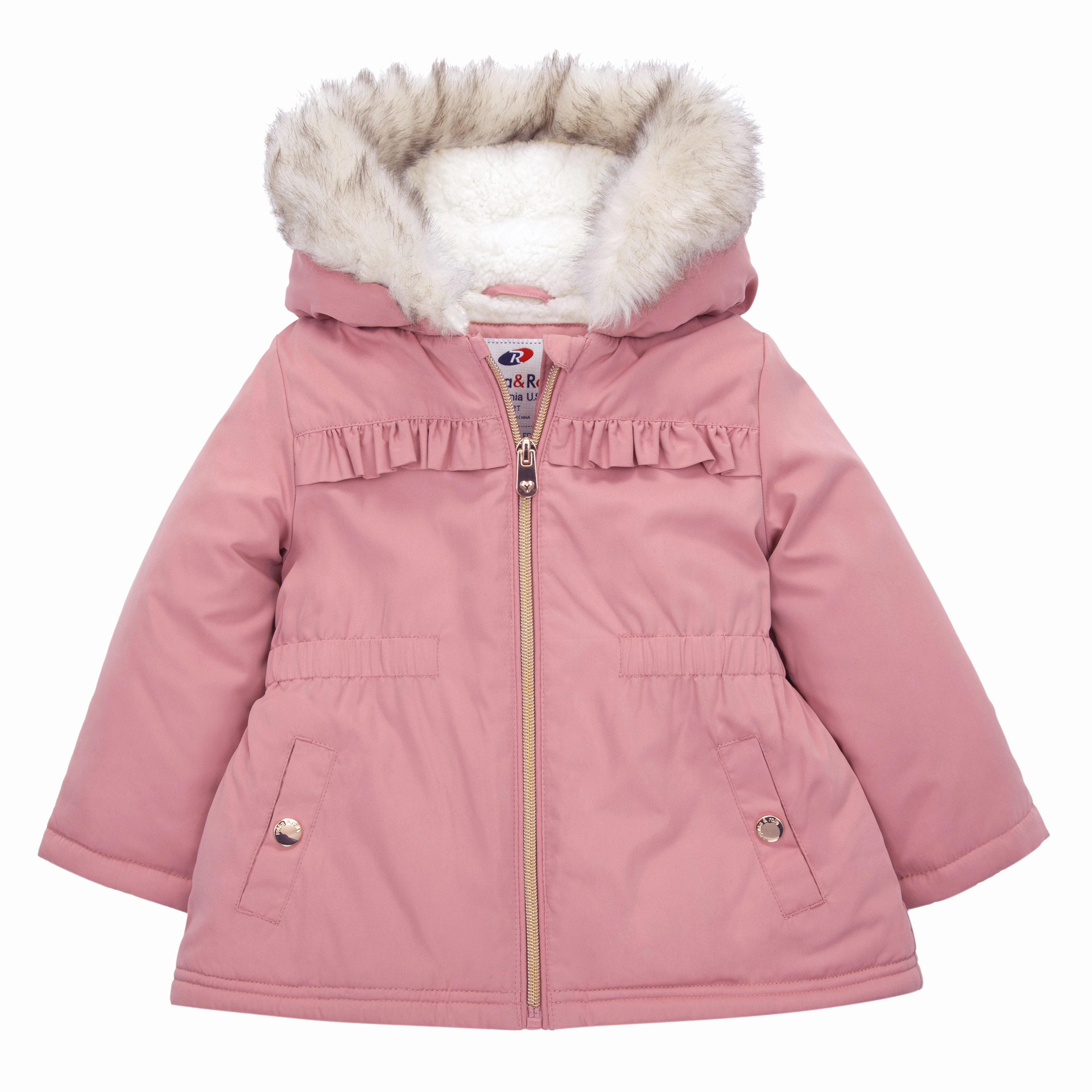 Rokka&Rolla Baby Girls Sherpa-Lined Puffer Jacket