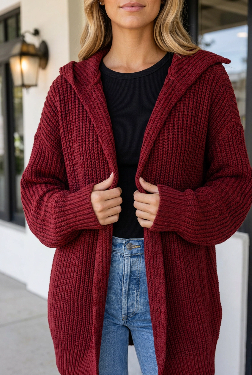 Threaded Pear Women's Haidyn Knit Oversized Front Sweater