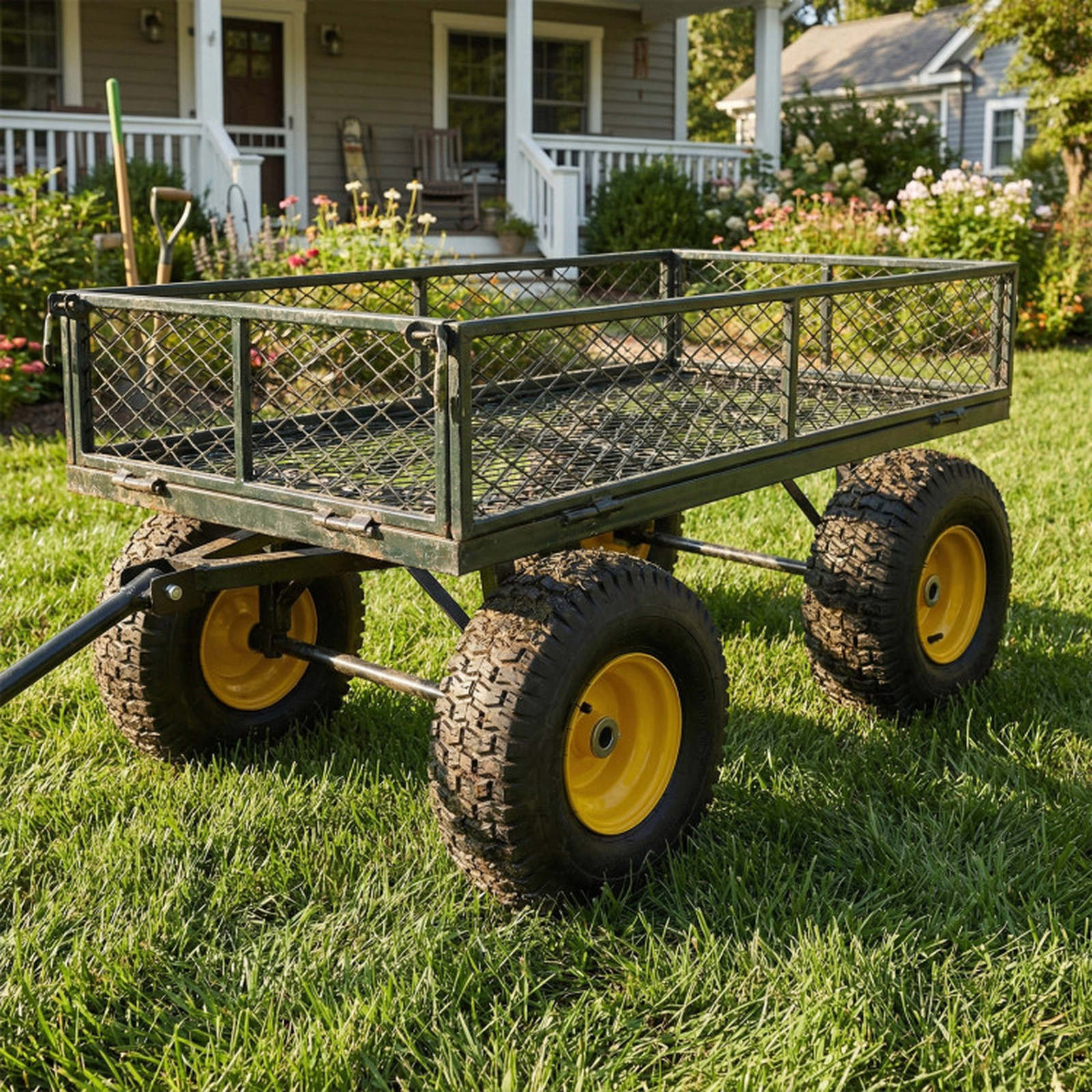SUGIFT Set of 2 Tubeless Pneumatic 4-Ply Lawn Mower Tires 15 x 6.00-6 15-in Diameter 6-in Rim 30-PSI 440-lb Yellow