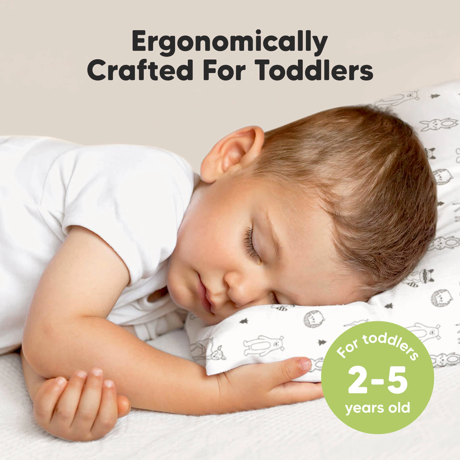 KeaBabies Jumbo Toddler Pillow with Pillowcase