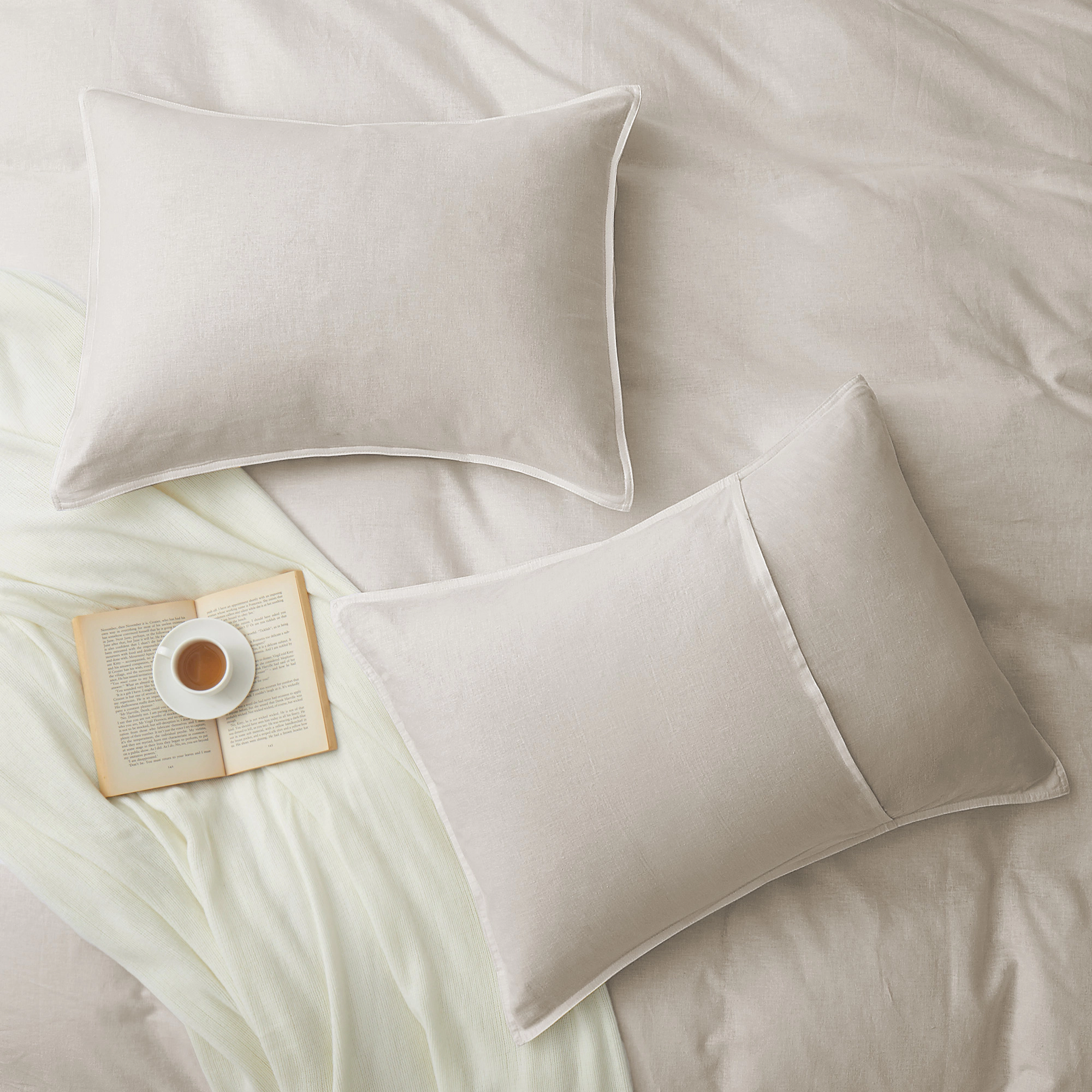 Unikome Linen Cotton Blend Duvet Cover Set, Durable, Breathable & Moisture-Wicking Bedding Set