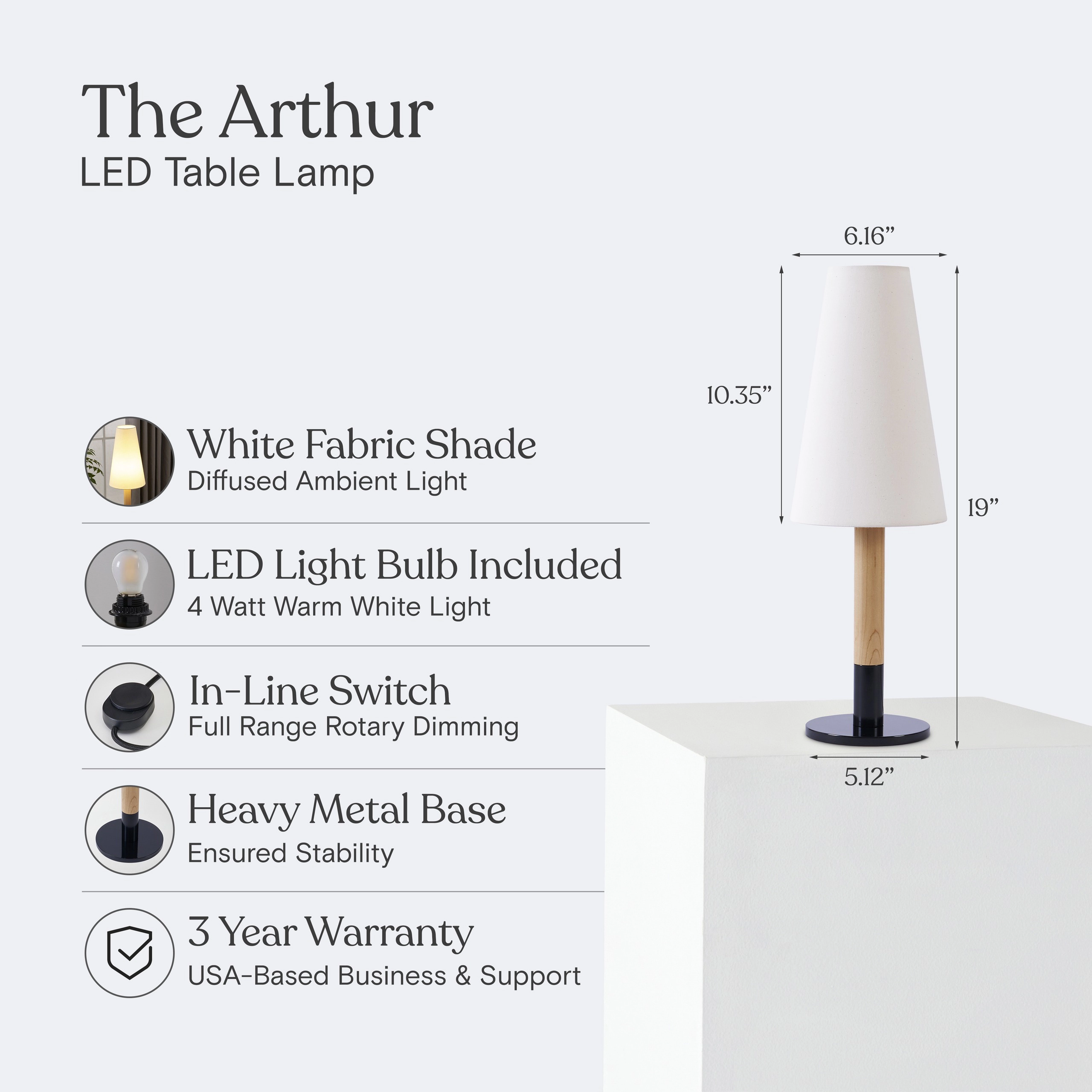 Brightech Arthur Wood LED Desk Lamp