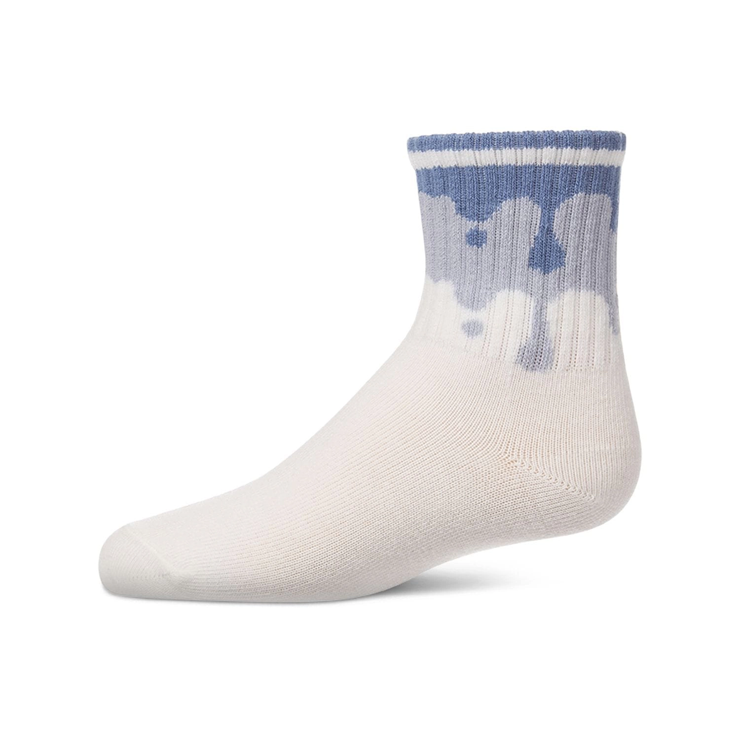 Memoi Kids Girl "Paint Drip" Ribbed Cotton-Blend Novelty Crew Sock