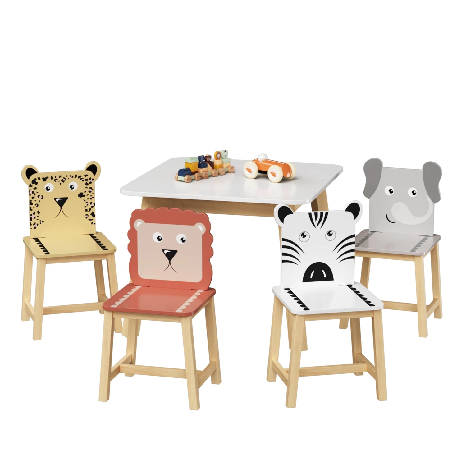 GBruno Animal-Themed Kids Table And 4 Chair Set