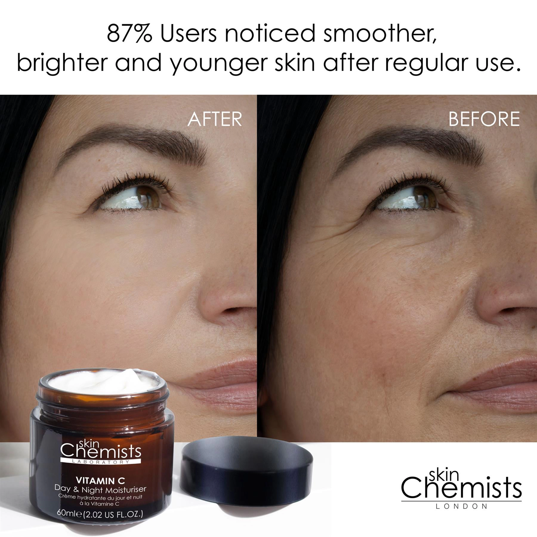 skinChemists Vitamin C Brightening Day & Night Moisturiser 60ml