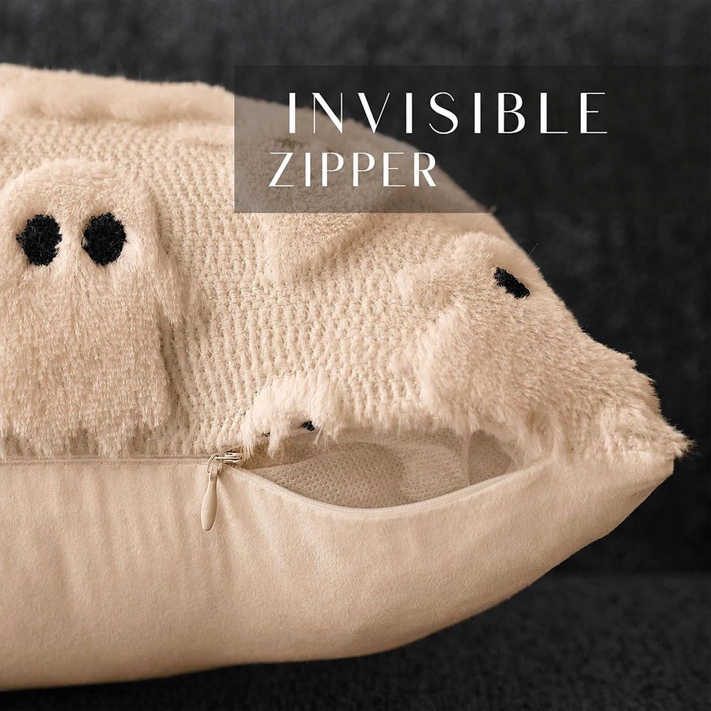 ACPJR Halloween Ghost Pillow Covers 2-Pack Double-Sided Plush Throw Cases 18x18