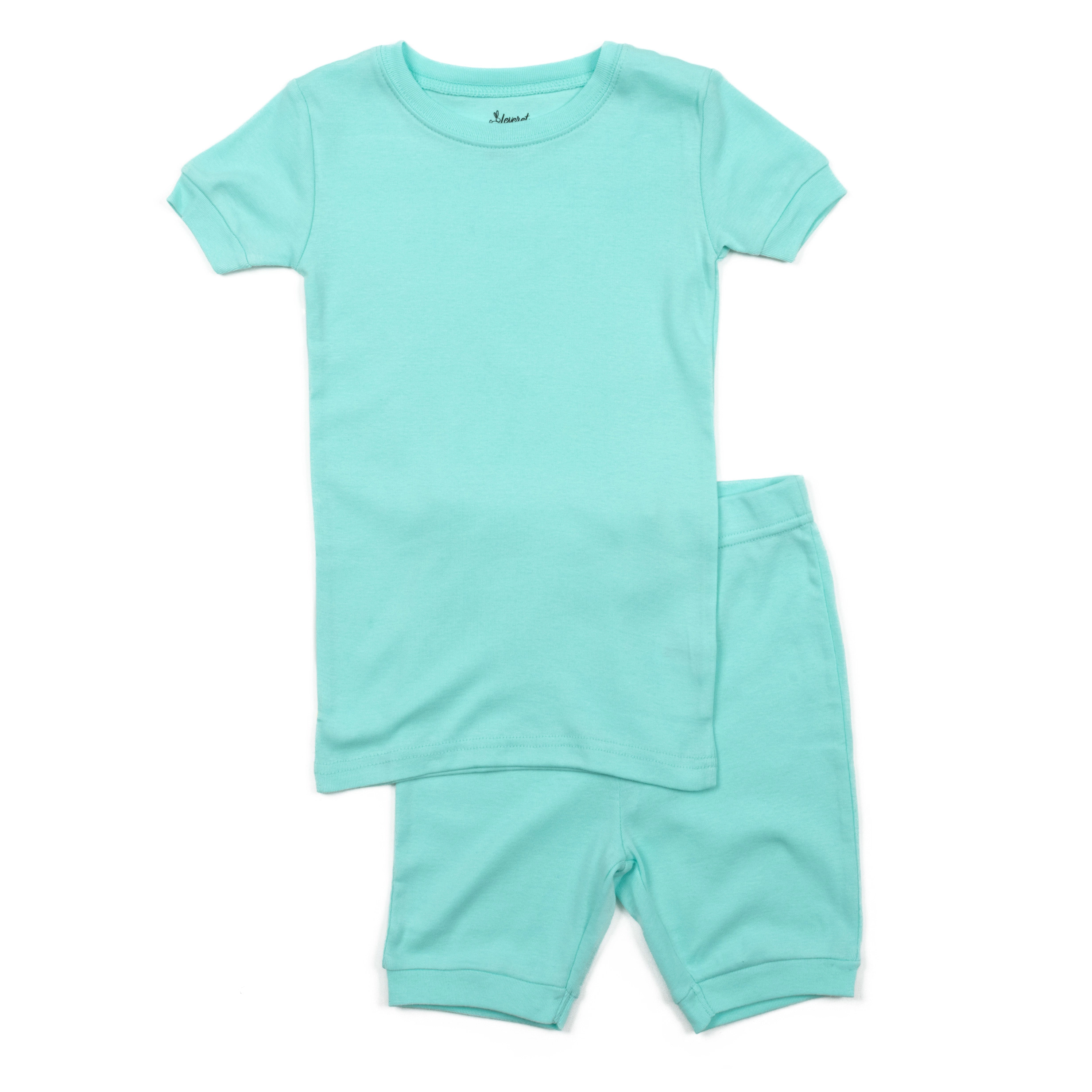 Leveret Kids 2-pc. Cotton Solid Short Sleeve Shirt & Shorts Pajama Set