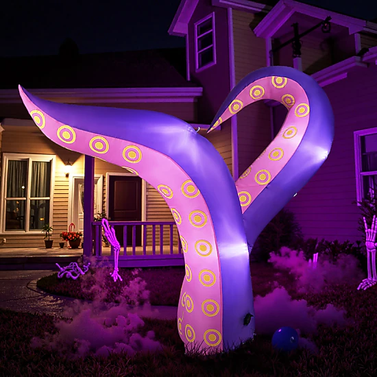 Glintex 6.5-Ft Inflatable Halloween Tentacles with Suction Cups for Cars, Multicolor