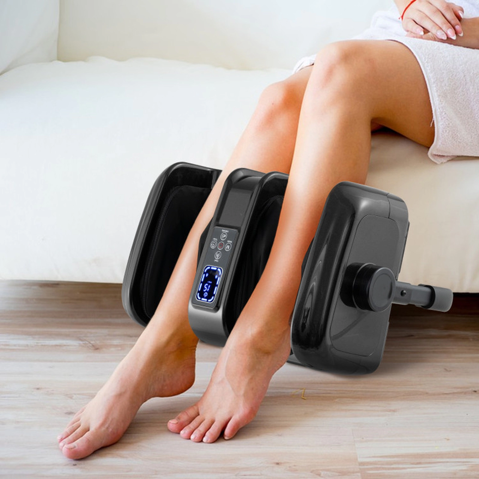 SUGIFT Rolling Shiatsu Foot and Calf Massager with Heat and Deep Kneading 20-in Frame Electric Leg Massager Black