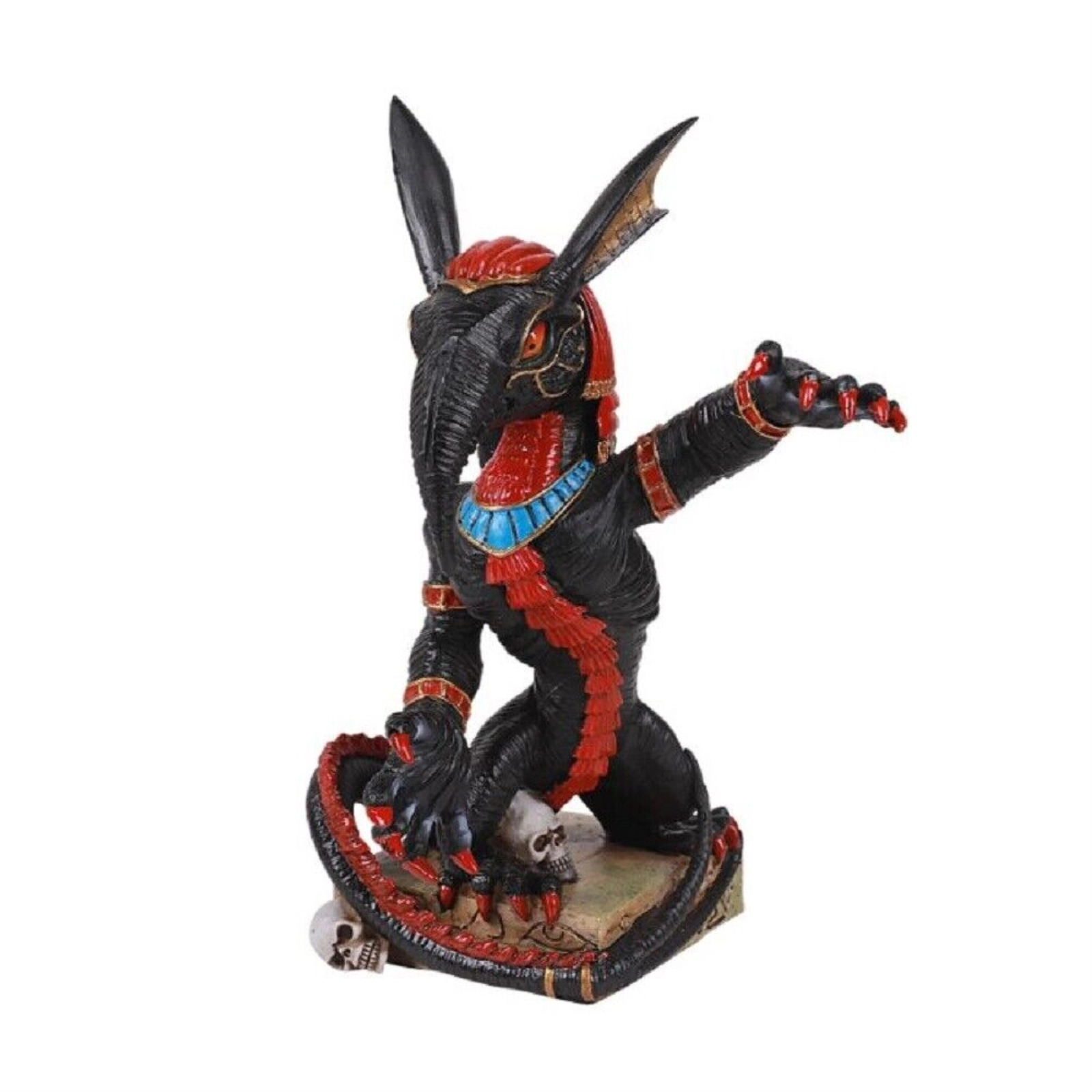 Pacific Giftware Egyptian God Of War Chaos Desert Seth On Hieroglyphic Base With Skulls Figurine 8 inch