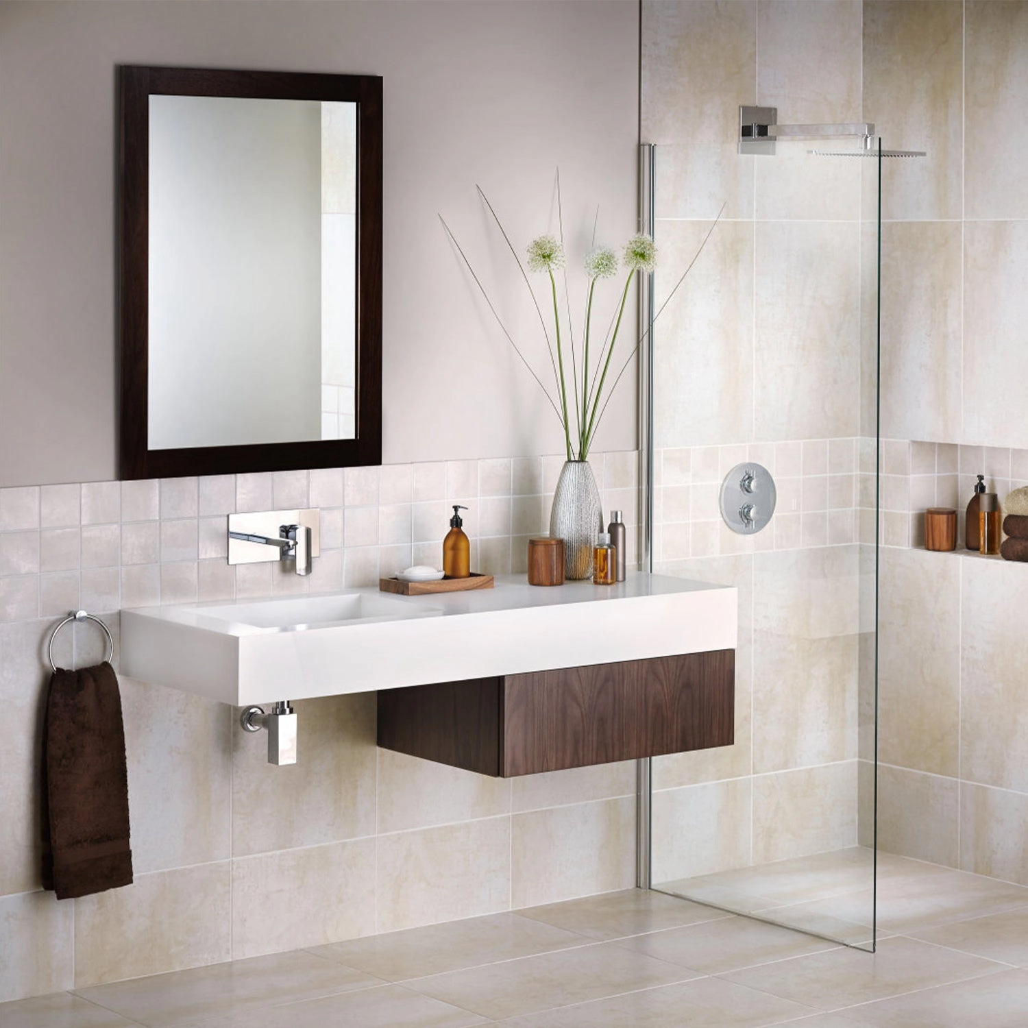 GBruno Wood-Like Frame 40 Cm Rectangle Wall Mirror