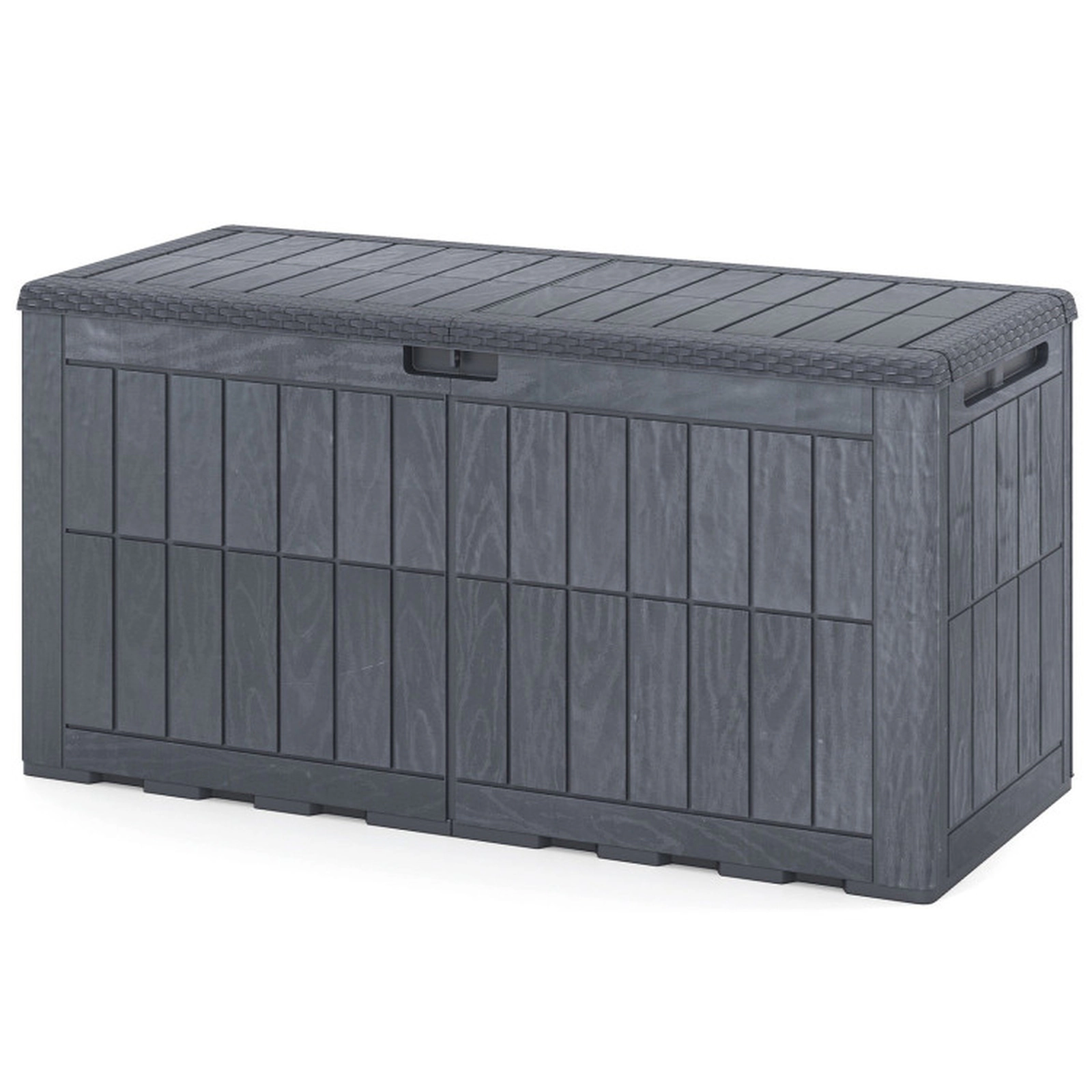 SUGIFT 100-gal 310-lb Seat Waterproof Lockable Outdoor Deck Box and Storage Bench with Hydraulic Rod