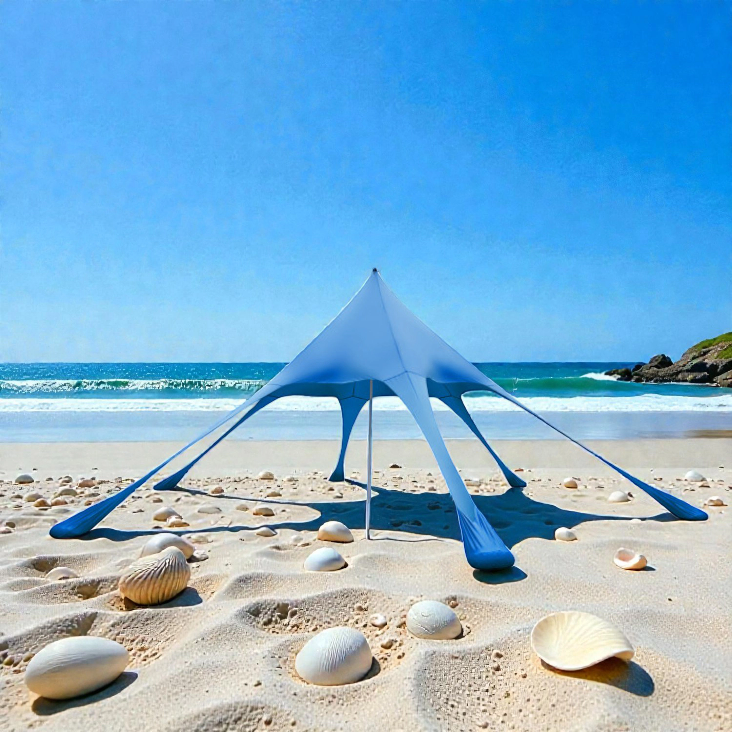 Hivvago 20x20 Ft Outdoor Beach Canopy with UV Guard UPF 50+ and Setup Shovel