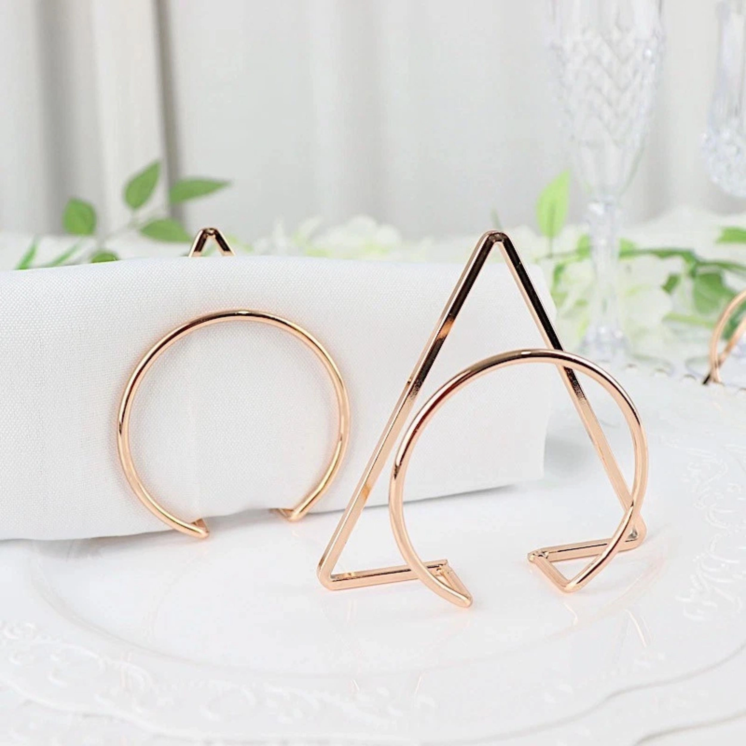 Home Collection Set of 4 3.5-Inch Geometric Metal Napkin Rings