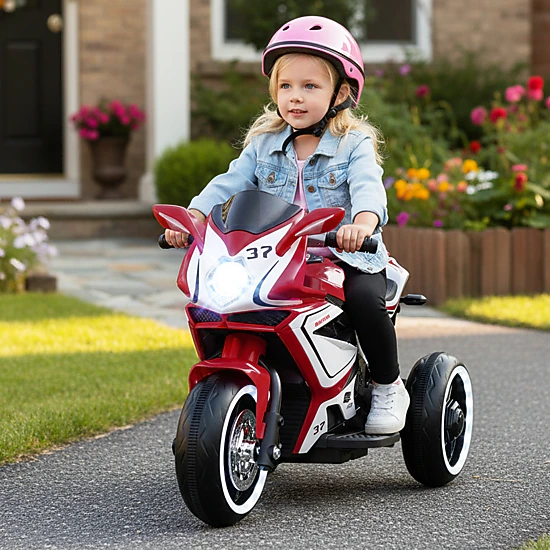SUGIFT 6V Pink Kids Ride-On Mini Electric Motorcycle with LED Lights and Soft Start 31-in W 66-lb Rider