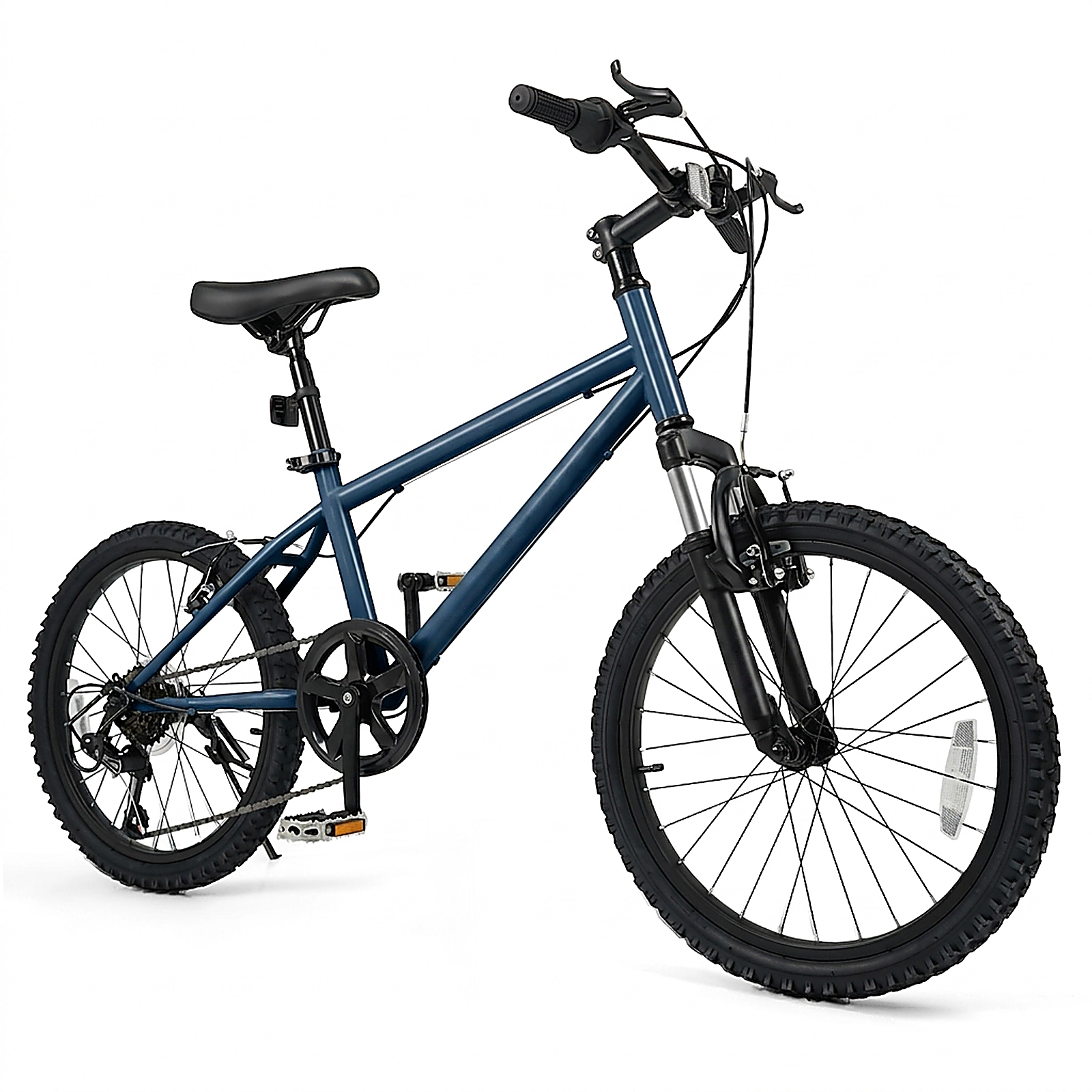 SUGIFT Adjustable Suspension Kids Mountain Bike 20-in Child Bicycle 110-lb Capacity Ages 8+ Navy with 6-Speed Drivetrain